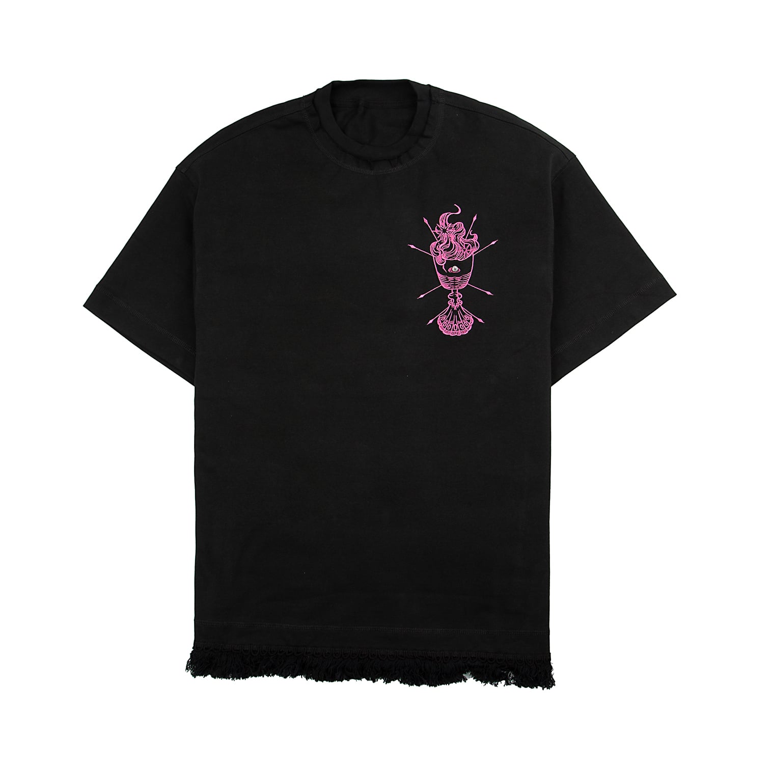 Agu & Sons Ltd S25 Fringed Black T-shirt