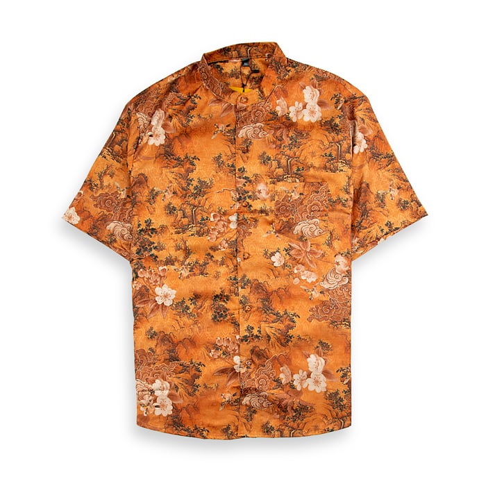 Yekd Silk Vintage Shirt -  Eastern Print Button-up