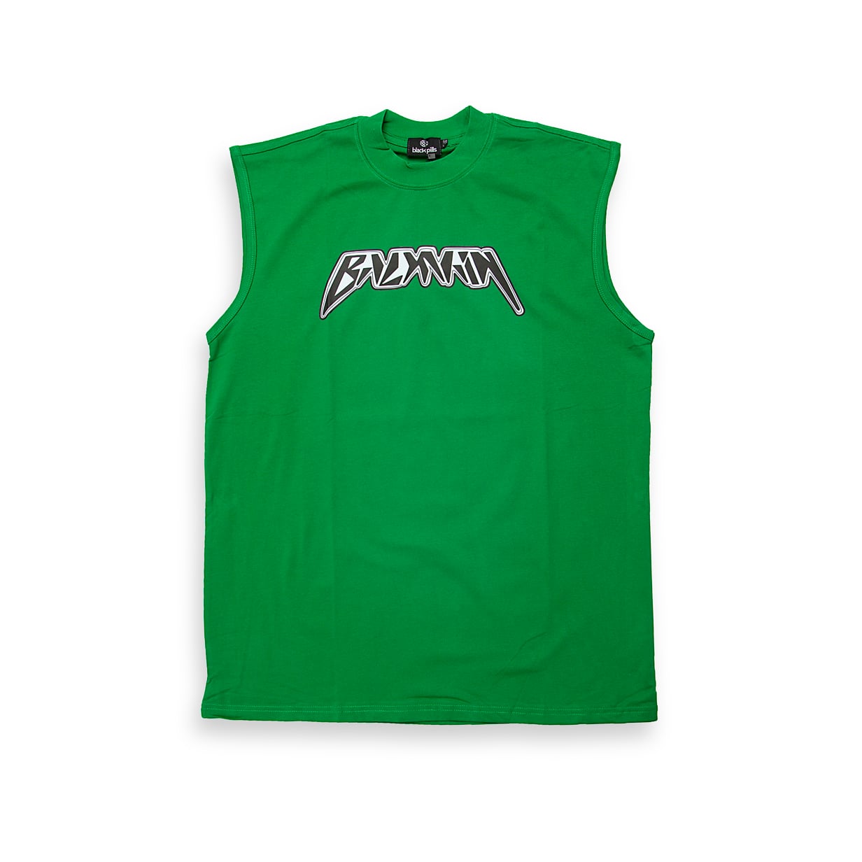 Kelly Green BAZAARIA Sleeveless Graphic T-Shirt - Unisex Cotton Muscle Tee with White Logo