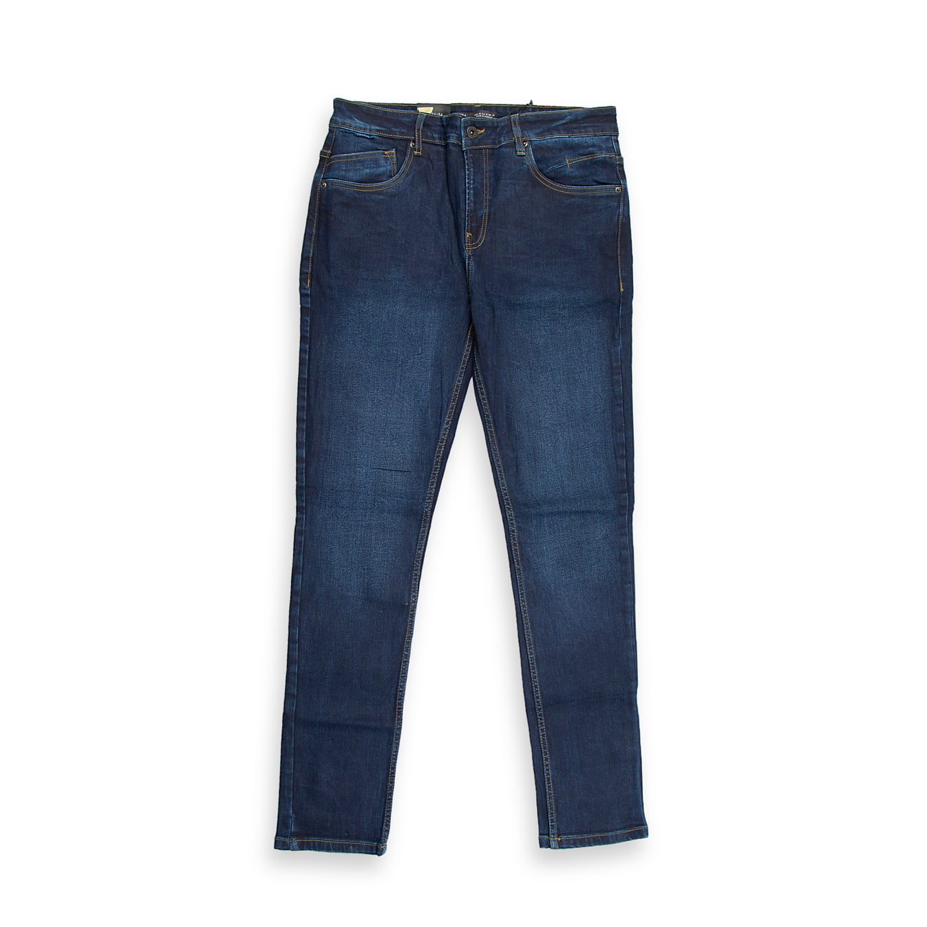 A modern, versatile pair of men's jeans in a deep, consistent dark indigo wash.
