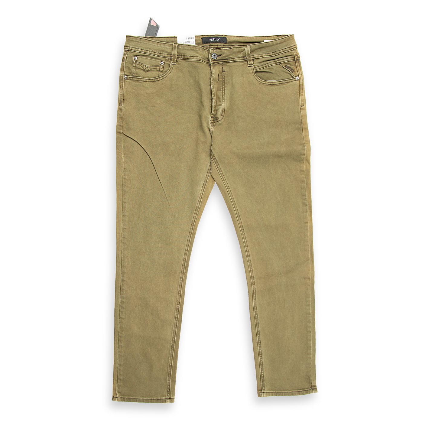 These are premium quality, 5-pocket, slim-fit jeans by the Italian brand Replay.