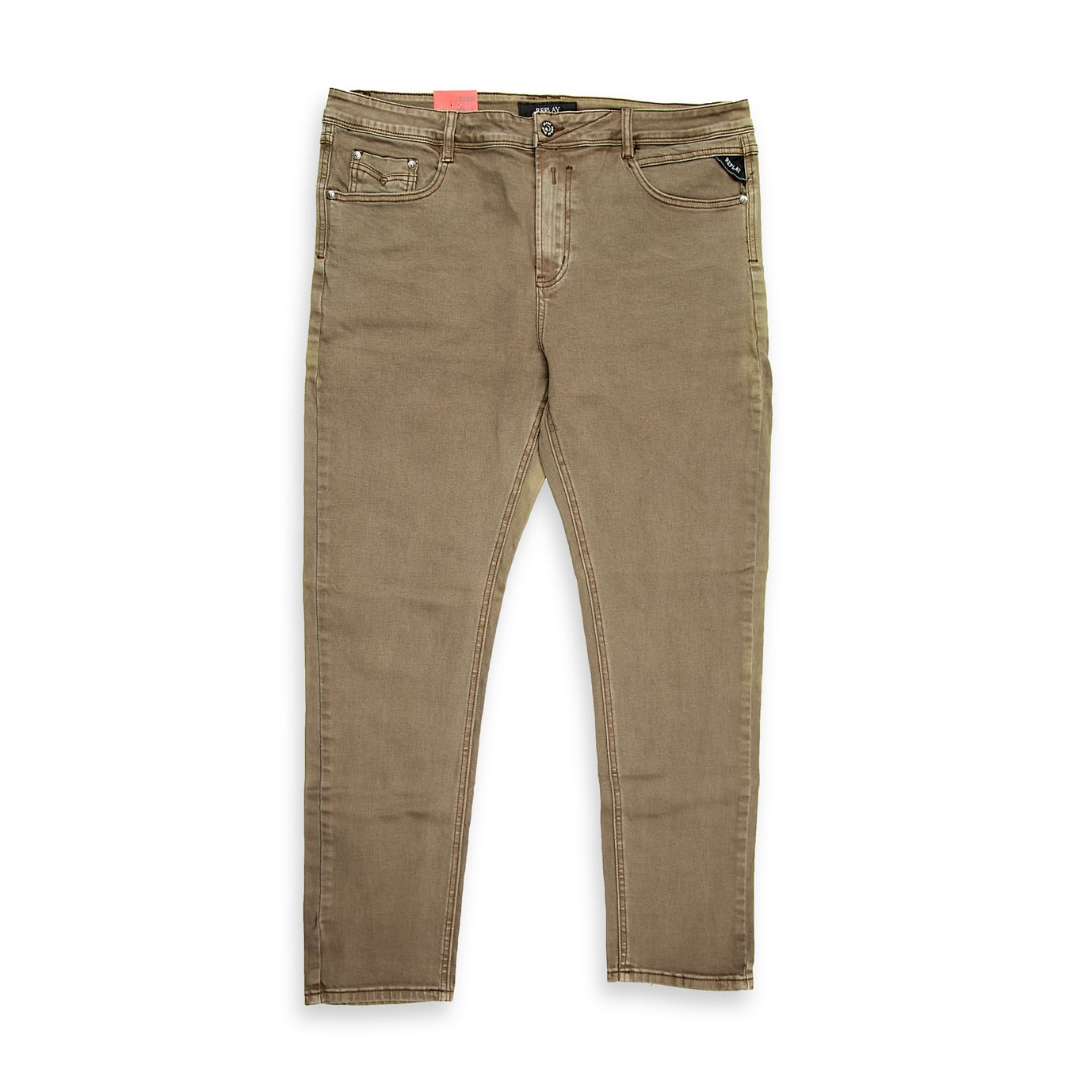These are high-quality, 5-pocket, slim-fit jeans from the Italian denim brand Replay.