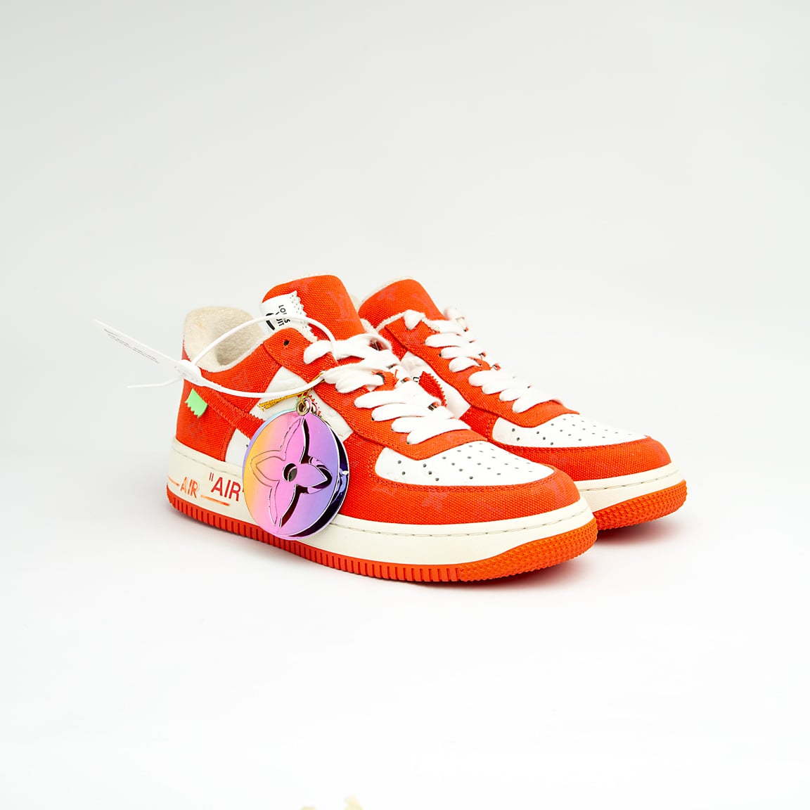 The Marigold Monarch is a highly exclusive, low-top sneaker that marries the legendary Nike Air Force 1 silhouette with the luxurious design language of Louis Vuitton, a collaboration led by Virgil Abloh.