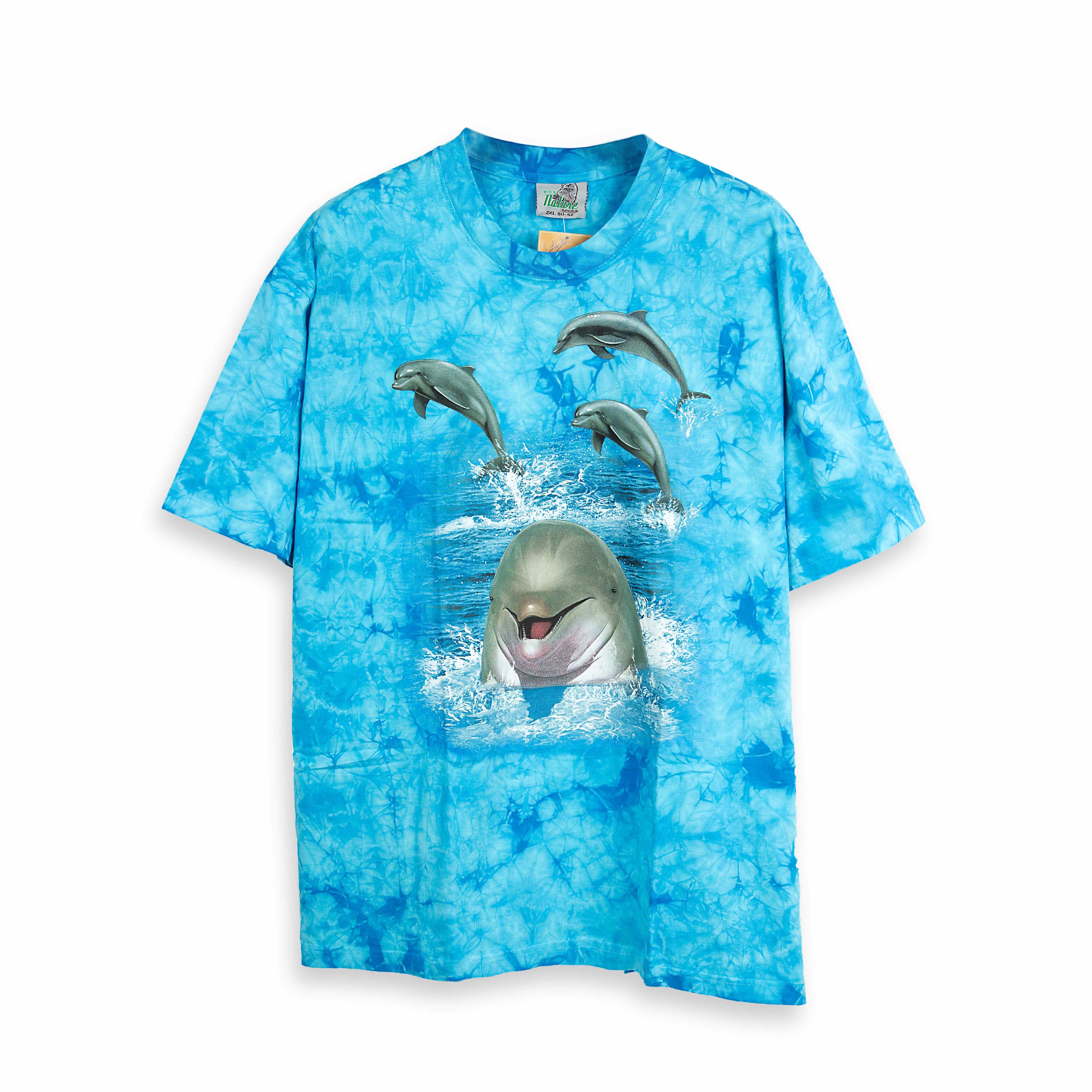 Rock Eagle Aqua Tie-Dye Jumping Dolphin Trio Unisex T-Shirt