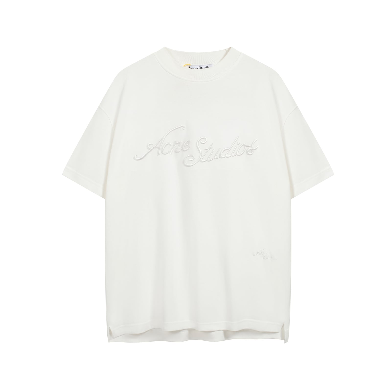 Acne Studios White Embroidered Logo T-Shirt - Organic Cotton