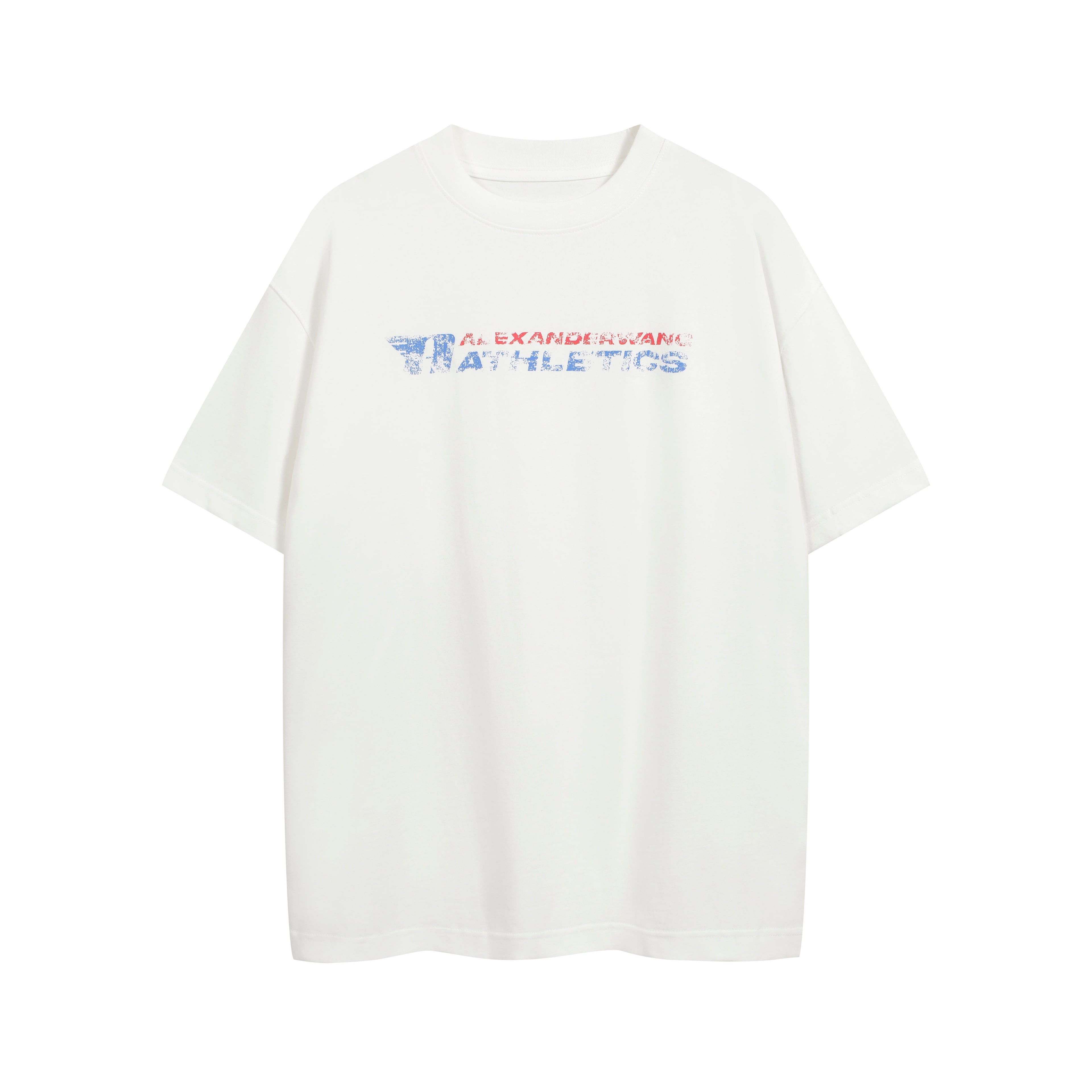 Alexander Wang Athletics Logo White Distressed Print T-Shirt