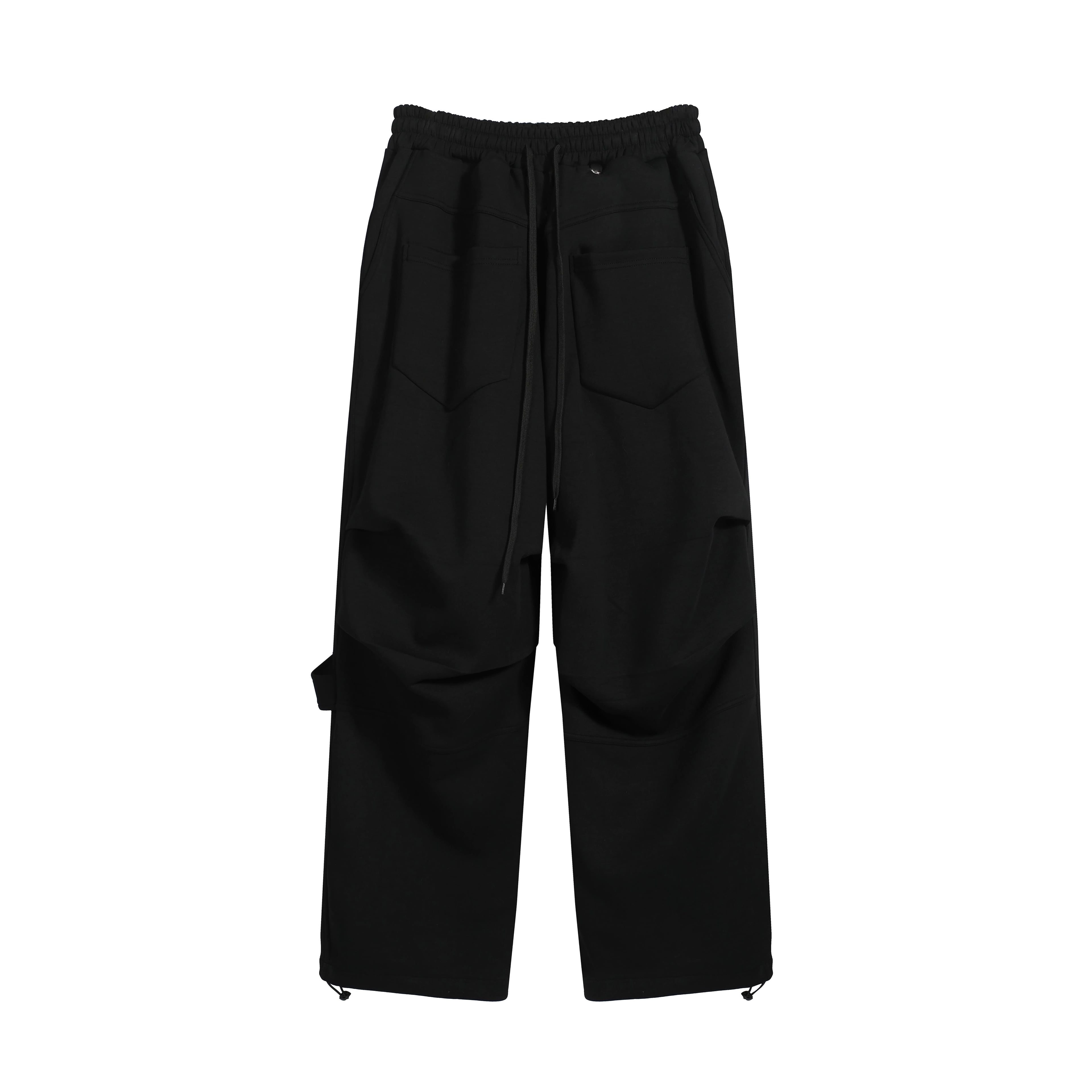 Black Baggy Tech Cargo Pants | Unisex Streetwear Trousers