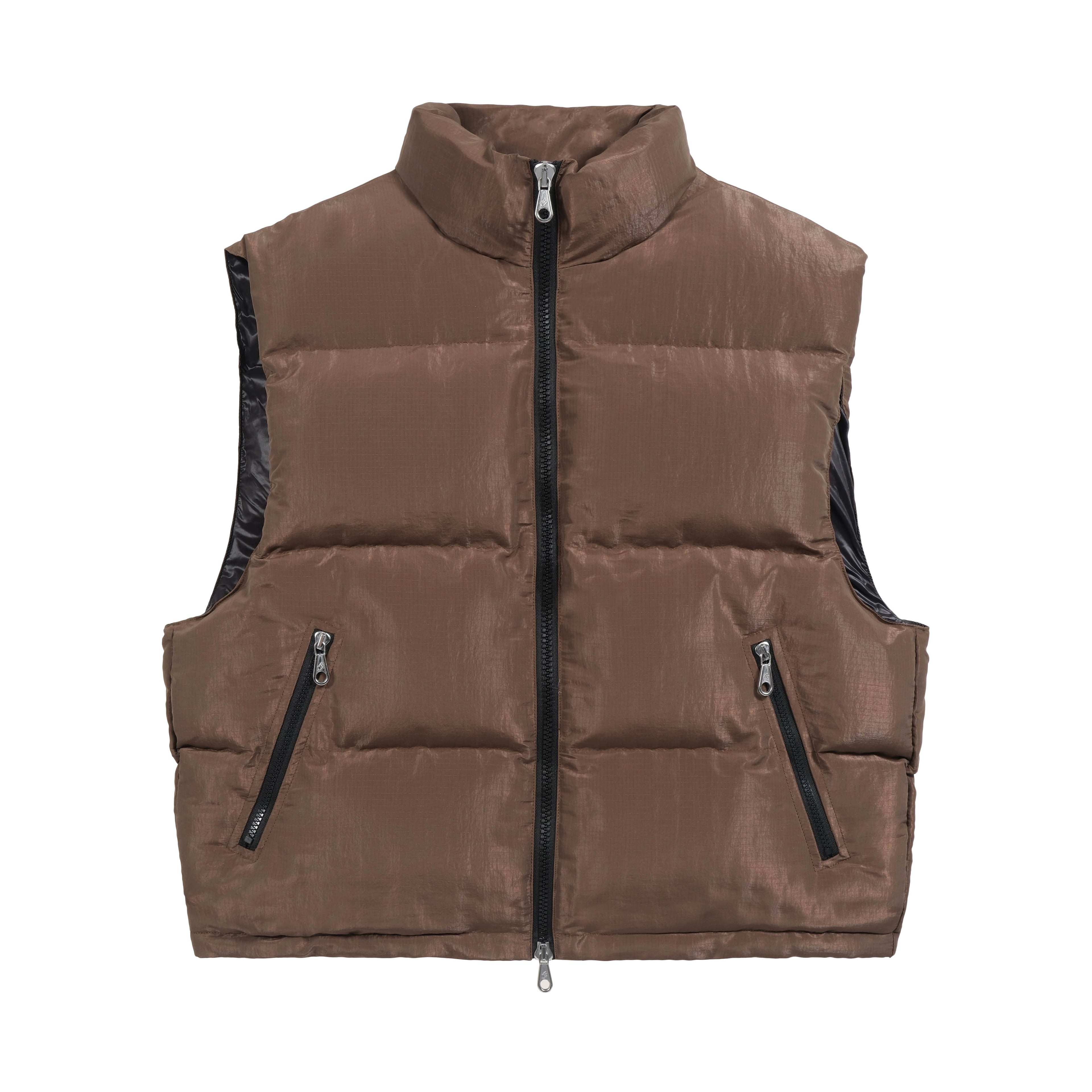 Brown Cropped Down Puffer Vest - Cole Buxton Gilet