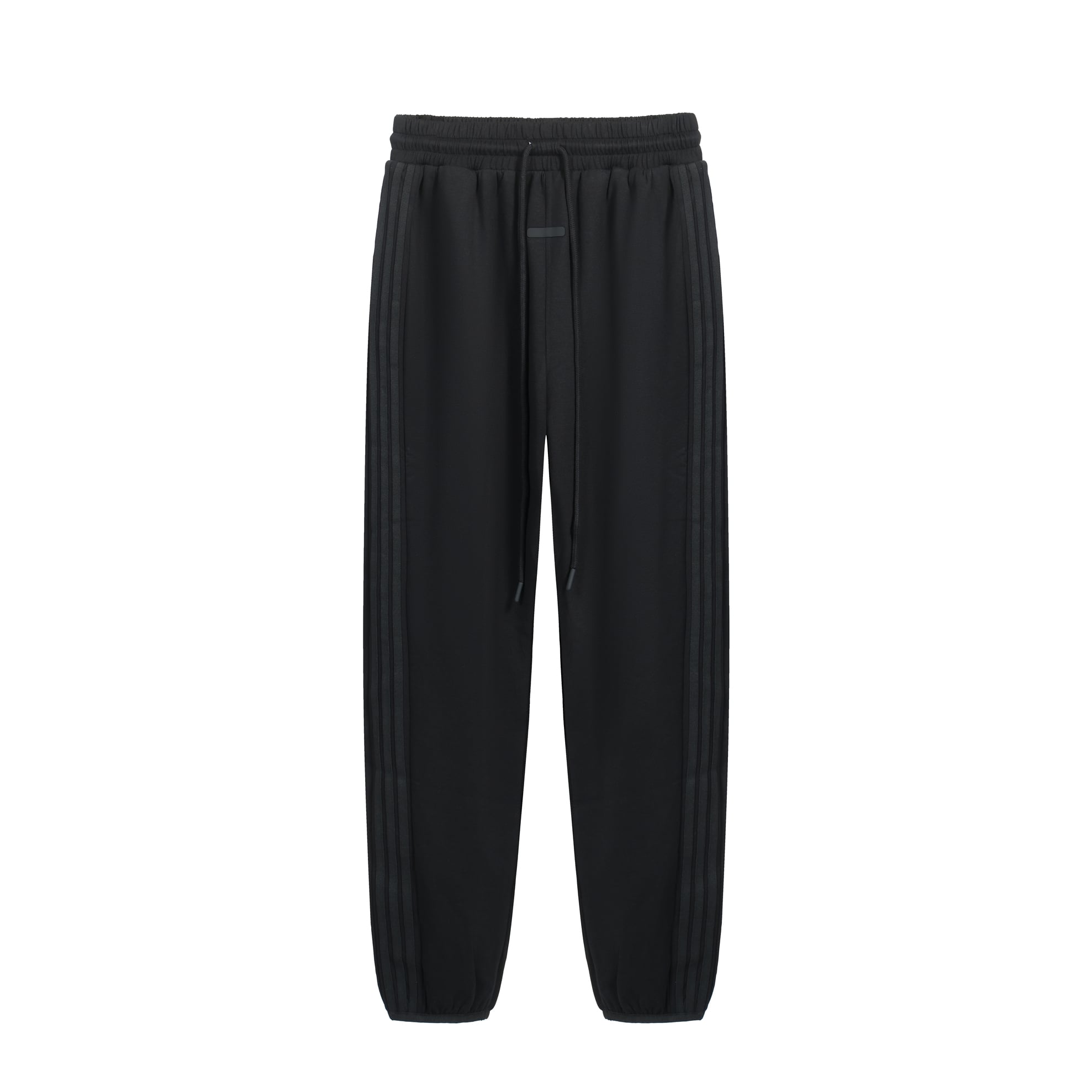 FOG ESSENTIALS Black Triple-Stripe Fleece Jogger