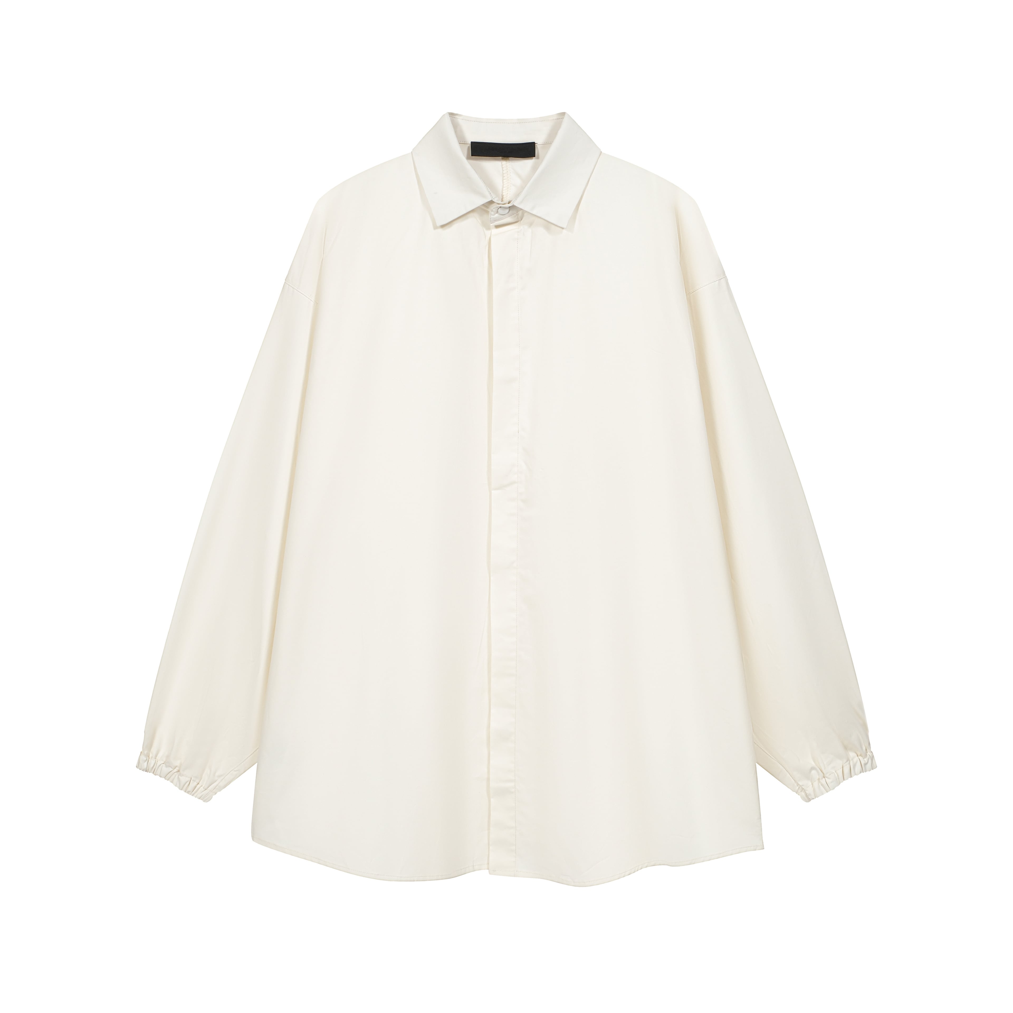 Unisex Oversized Drawstring Shirt - Cream Minimalist