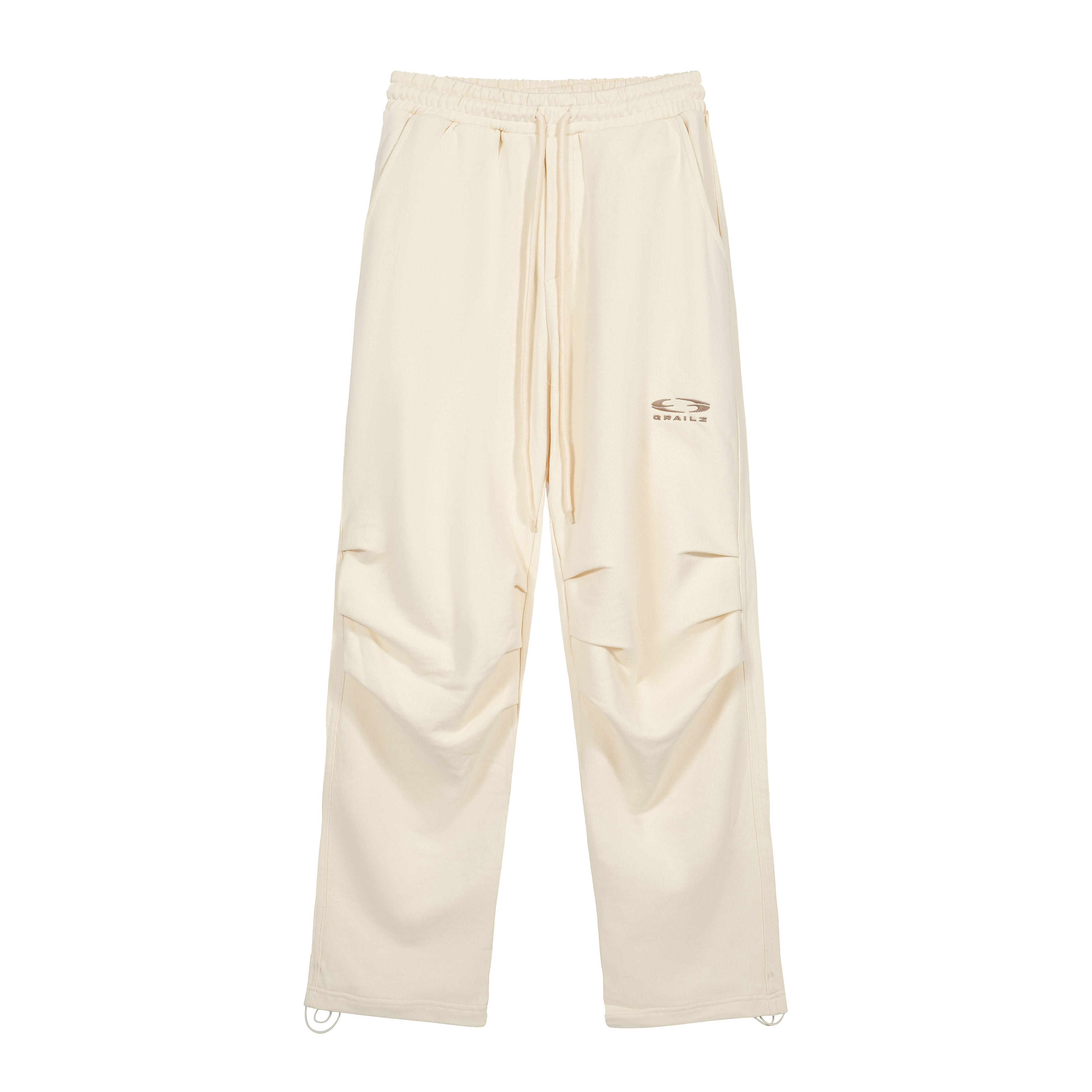 GRAILZ Baggy Cream Track Pants | Unisex Loose-Fit Streetwear