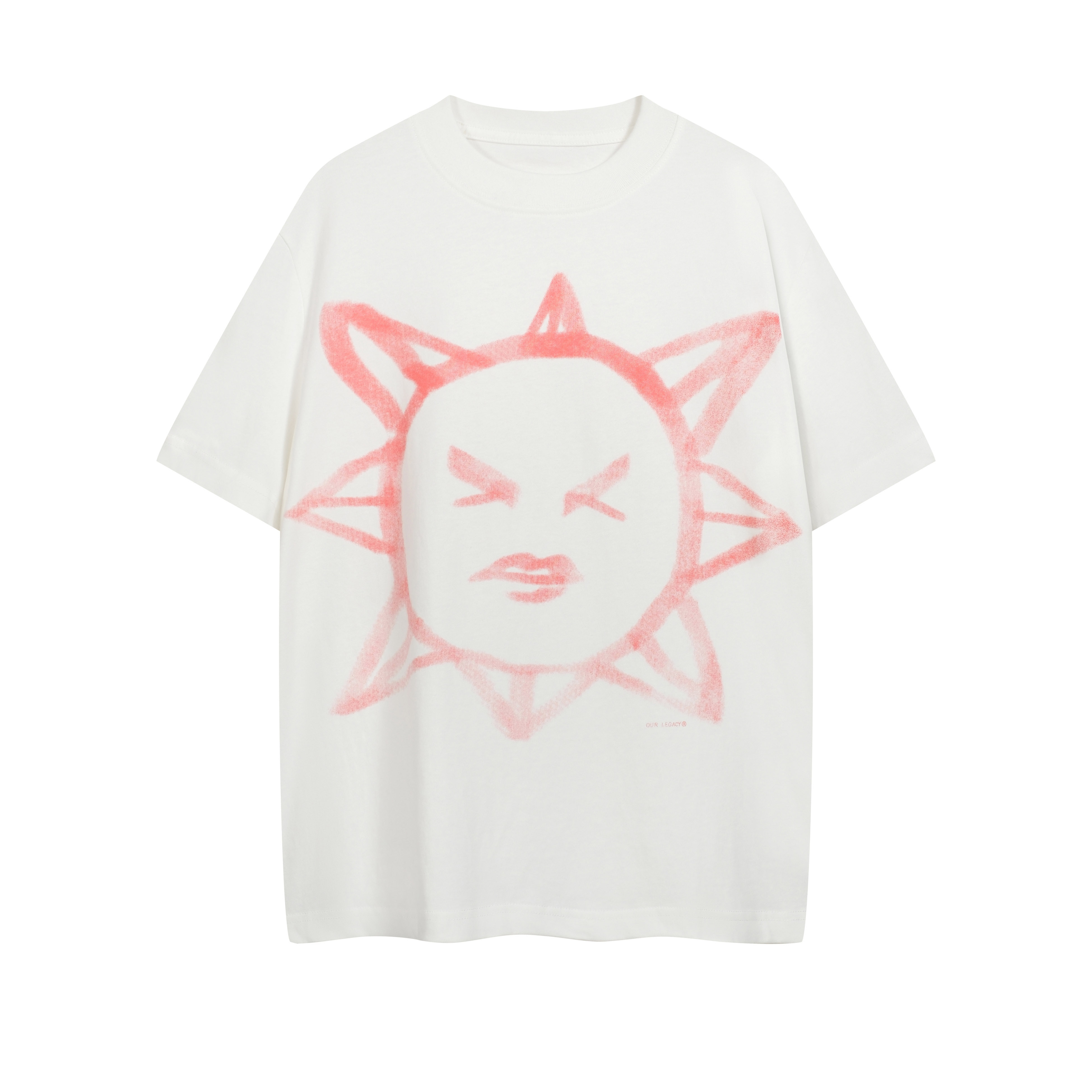 Our Legacy White Son-Mat Angry Sun Graphic Box T-Shirt