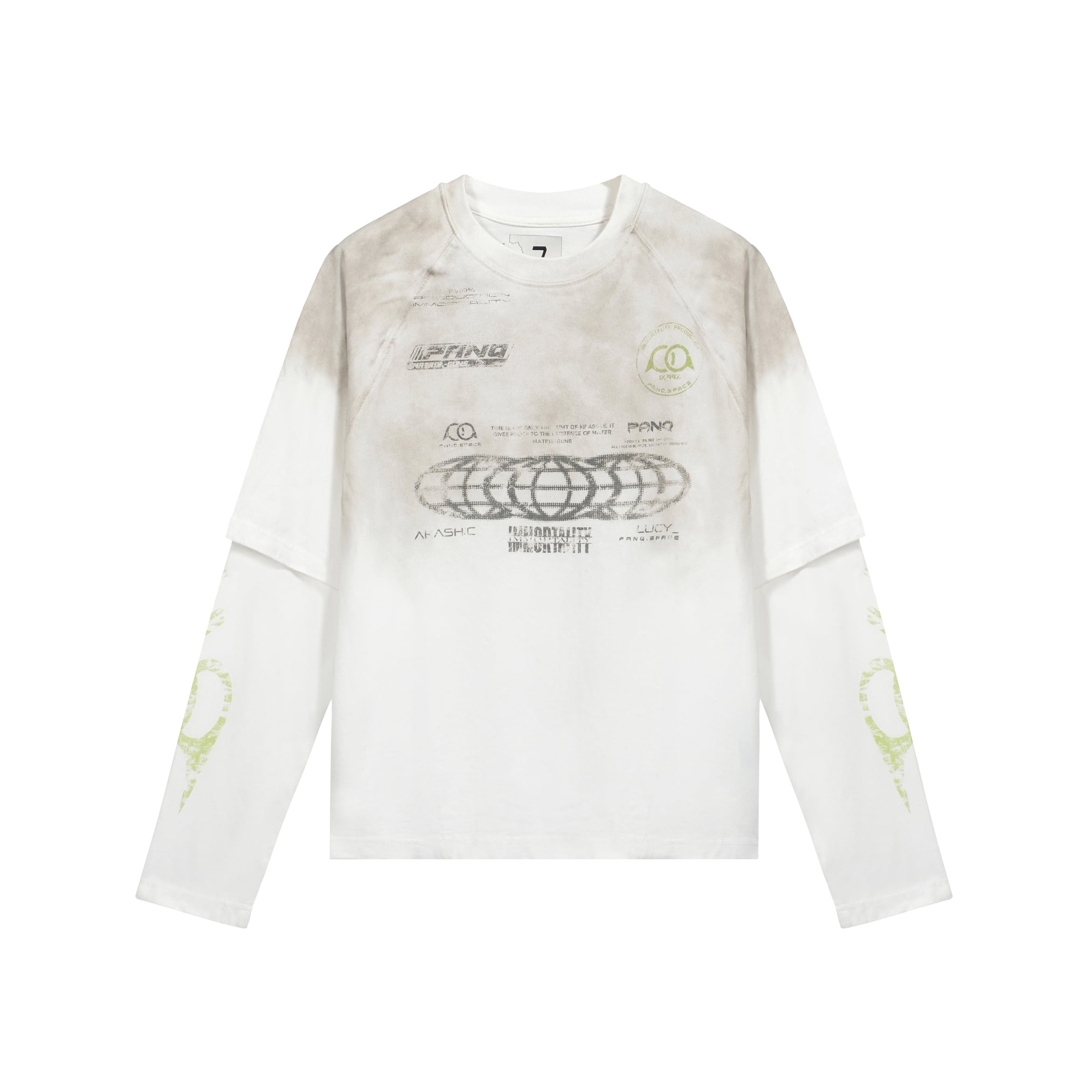 PanQ Layered Long-Sleeve T-Shirt - Distorted Graphic