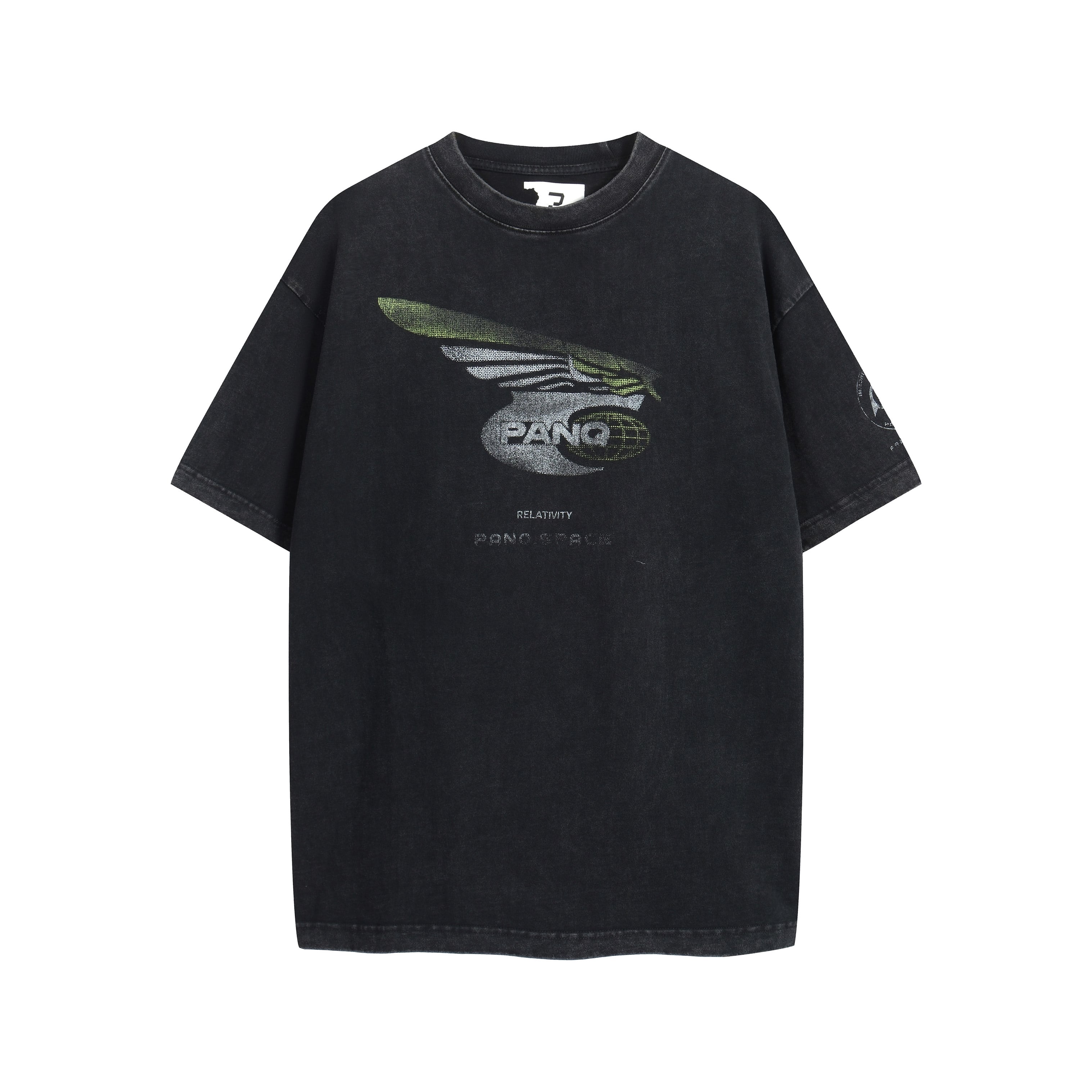 PanQ Oversized 'Relativity' Vintage Black Graphic Tee