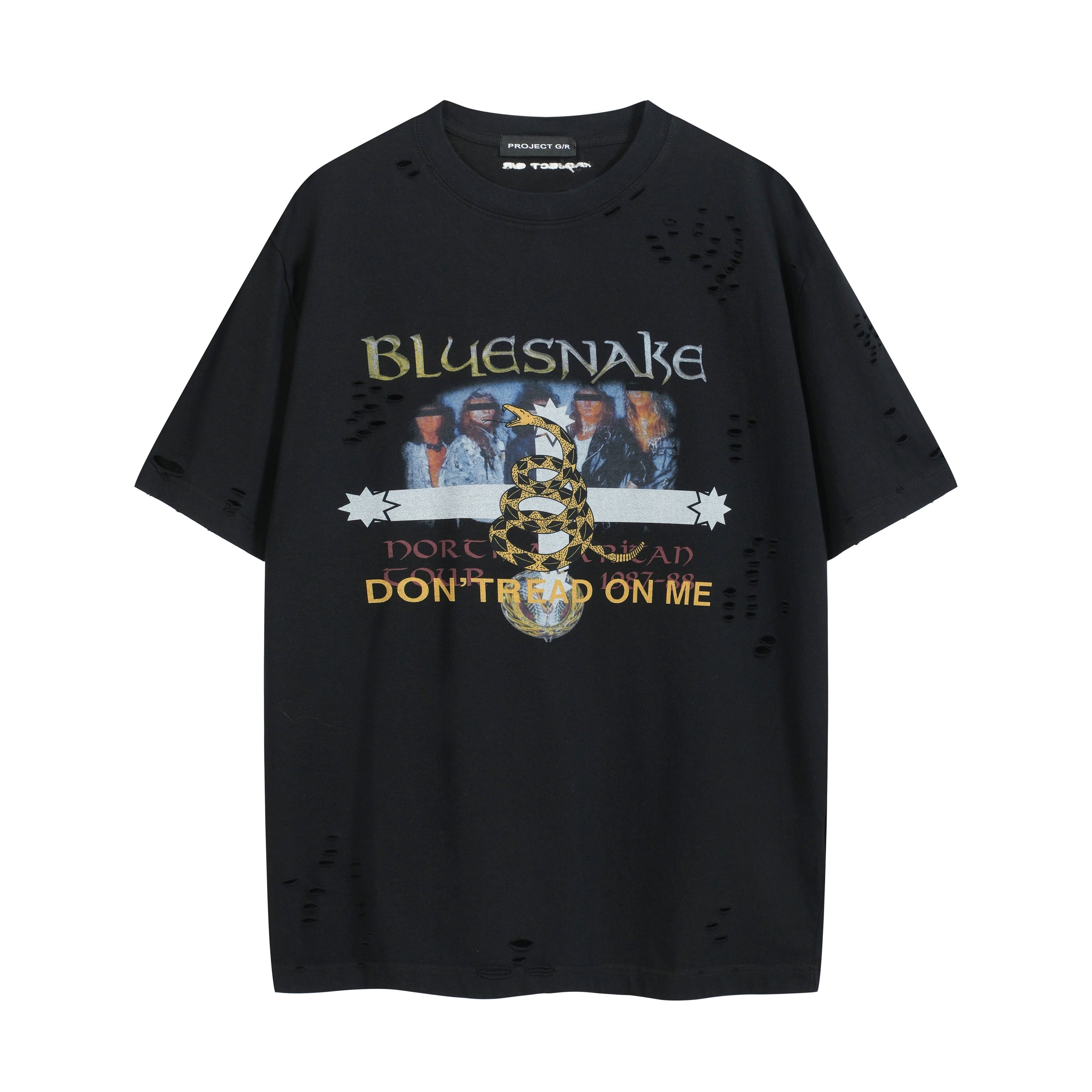 PROJECT G/R Bluesnake Black Washed Oversized Graphic T-Shirt