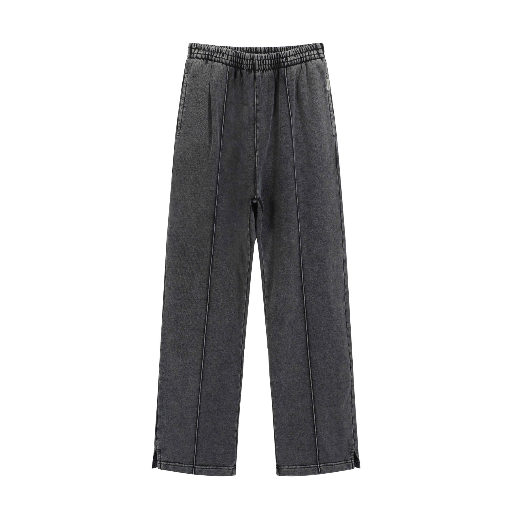 Washed Charcoal Wide-Leg Joggers - Unisex Vintage Relaxed Fit