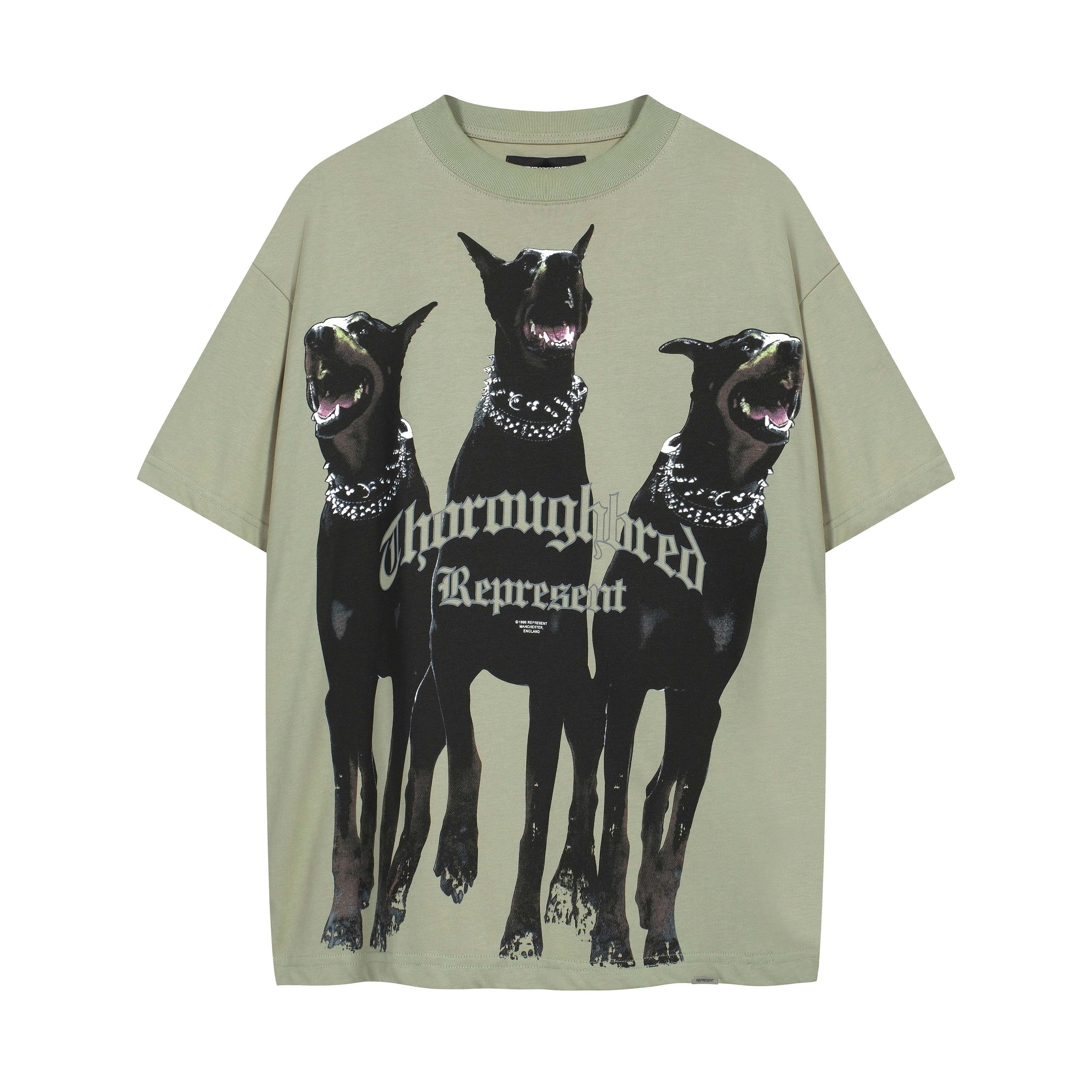 Represent Thoroughbred Doberman T-Shirt - Washed Olive