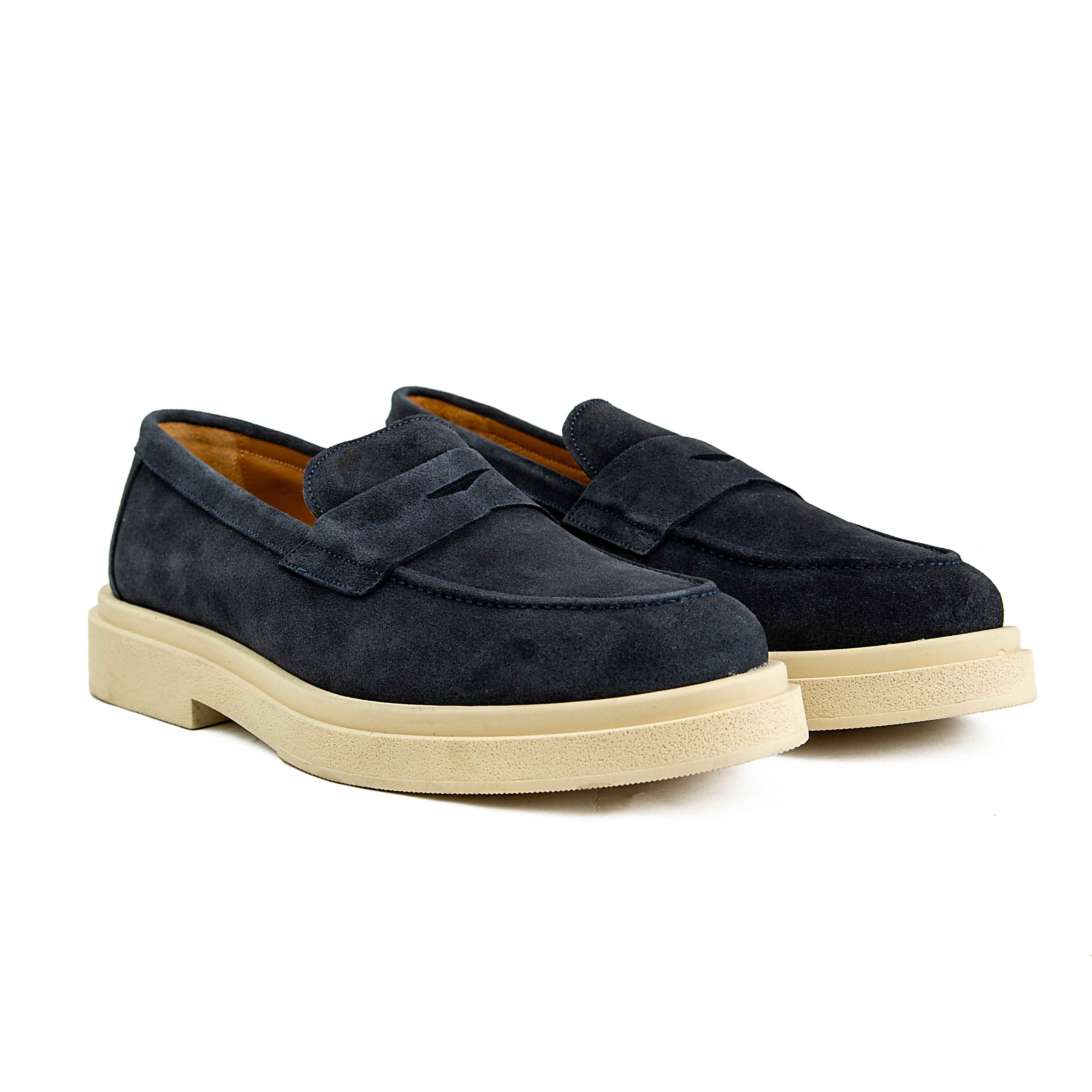 Agu & Sons Ltd Chunky Suede Loafers | Premium Navy & Blue