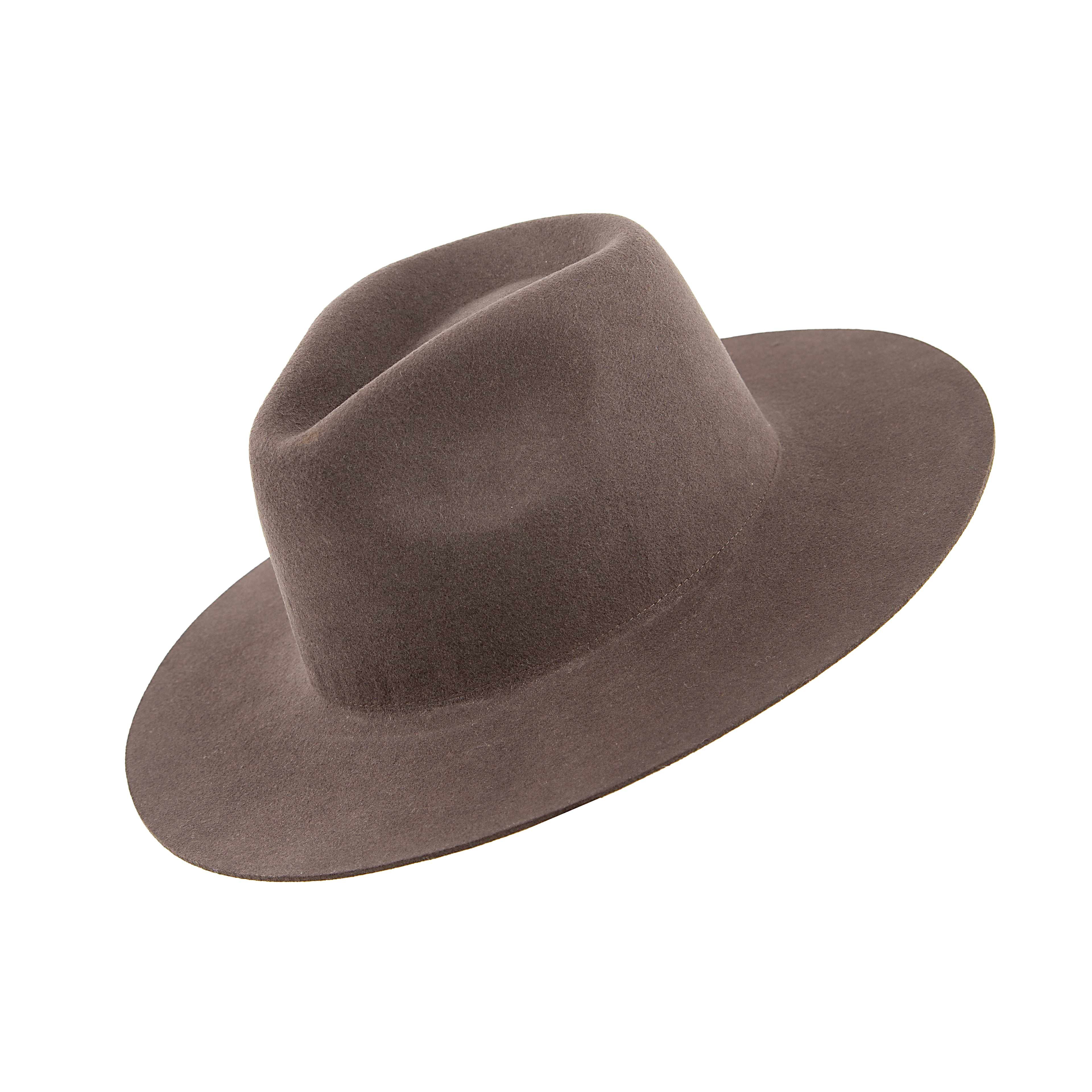 Charcoal Grey Wool Fedora with Silver Textured Woven Band