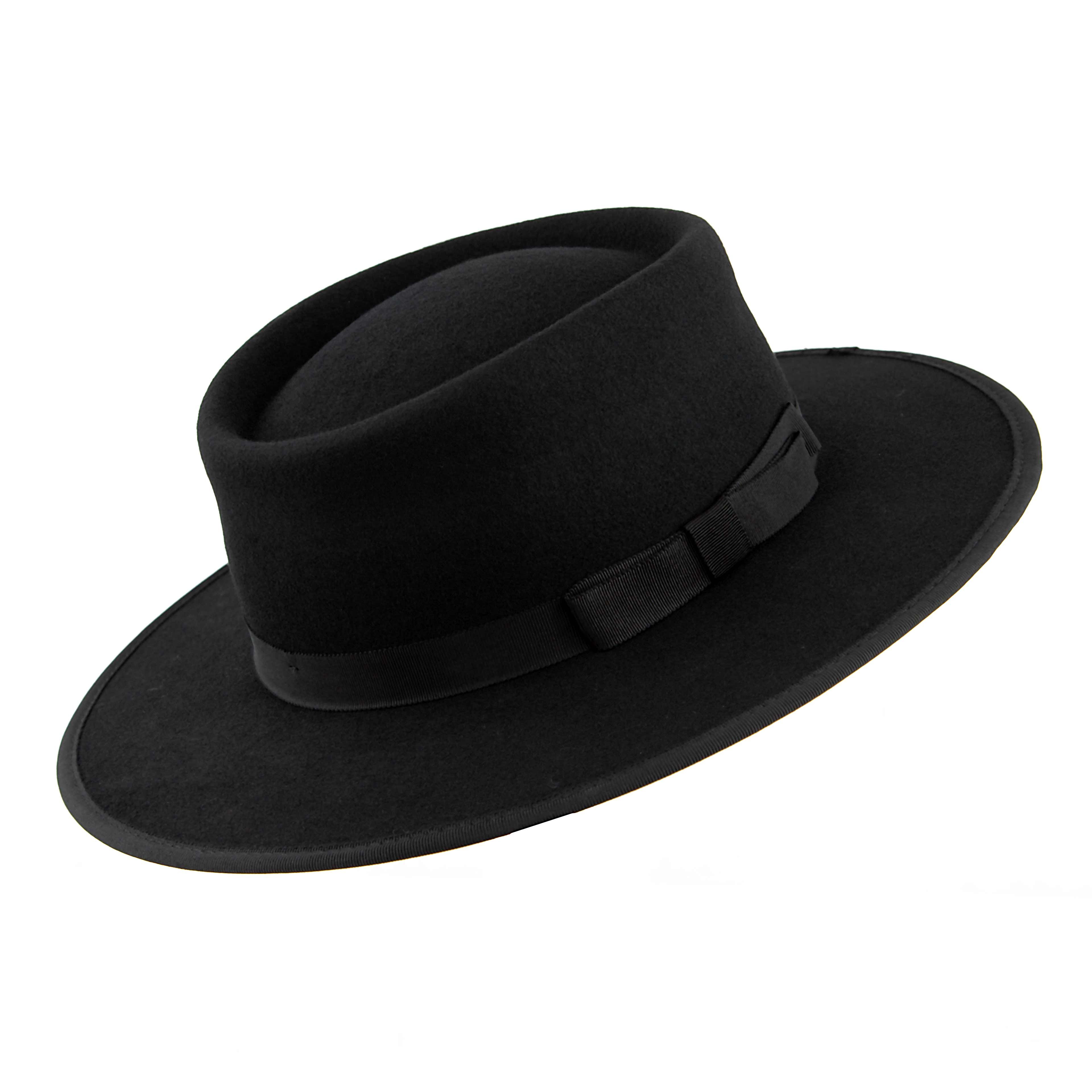 Elevate your look with the Janetshats Black Pork Pie Boater.