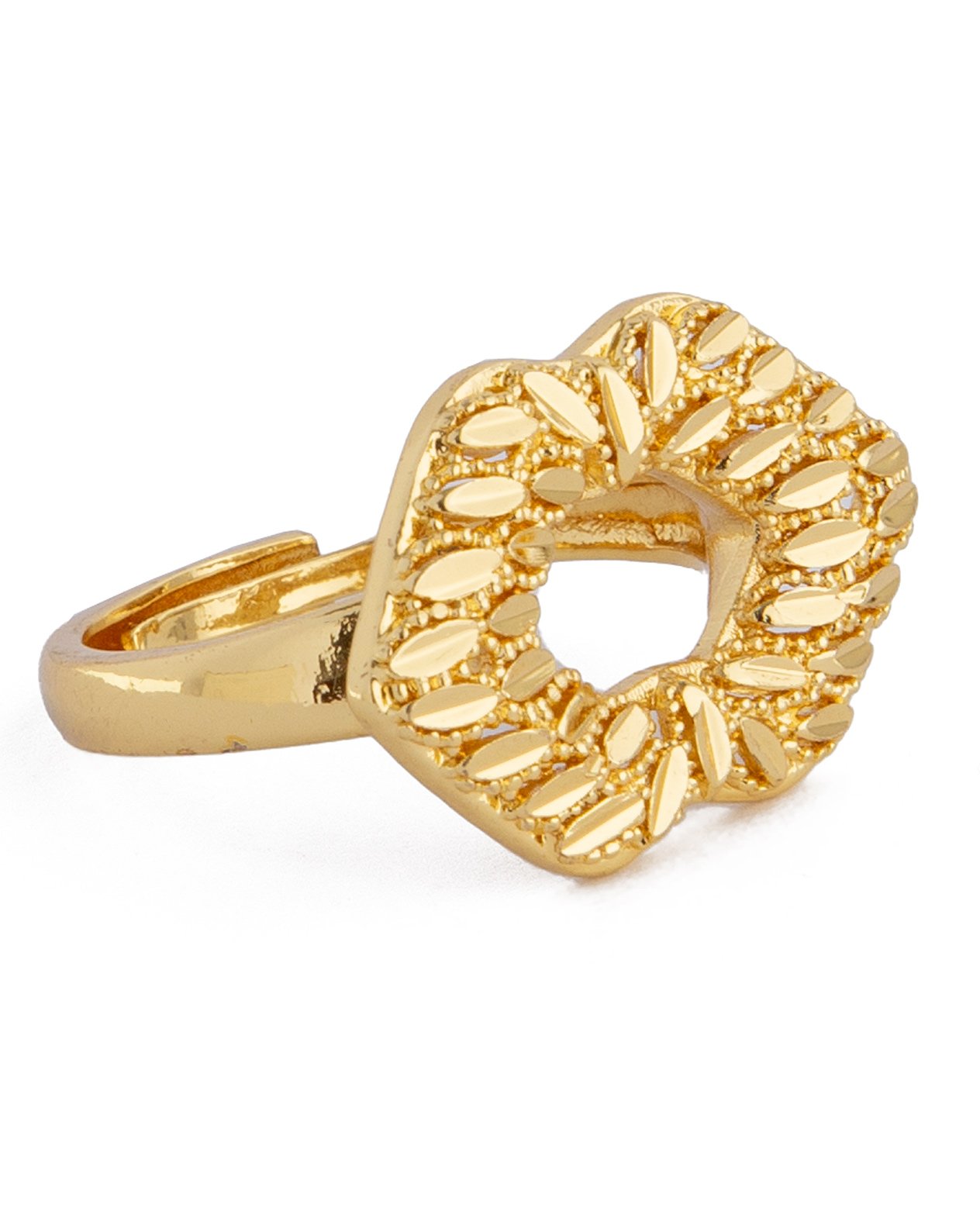 Gold Plated Laser Cut Oval Ring