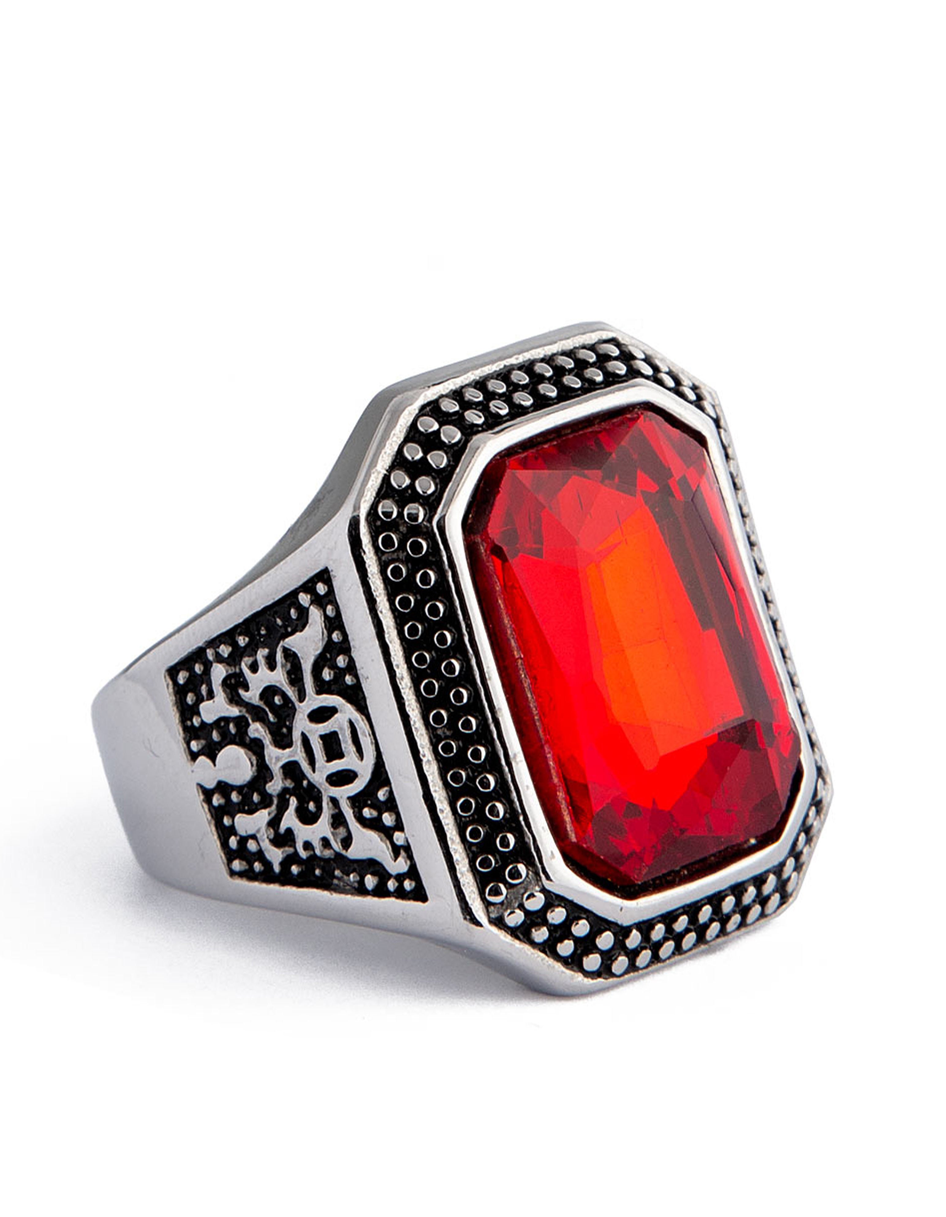 Red Gemstone Statement Ring