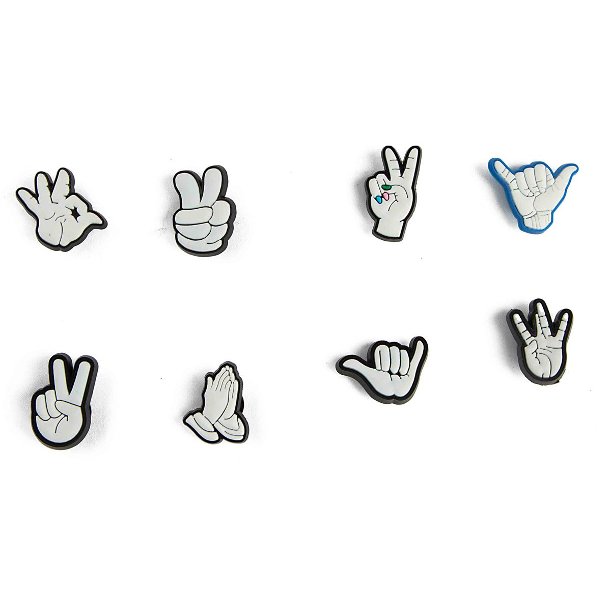 8-Pack Hand Gesture & Peace Sign Jibbitz for Crocs