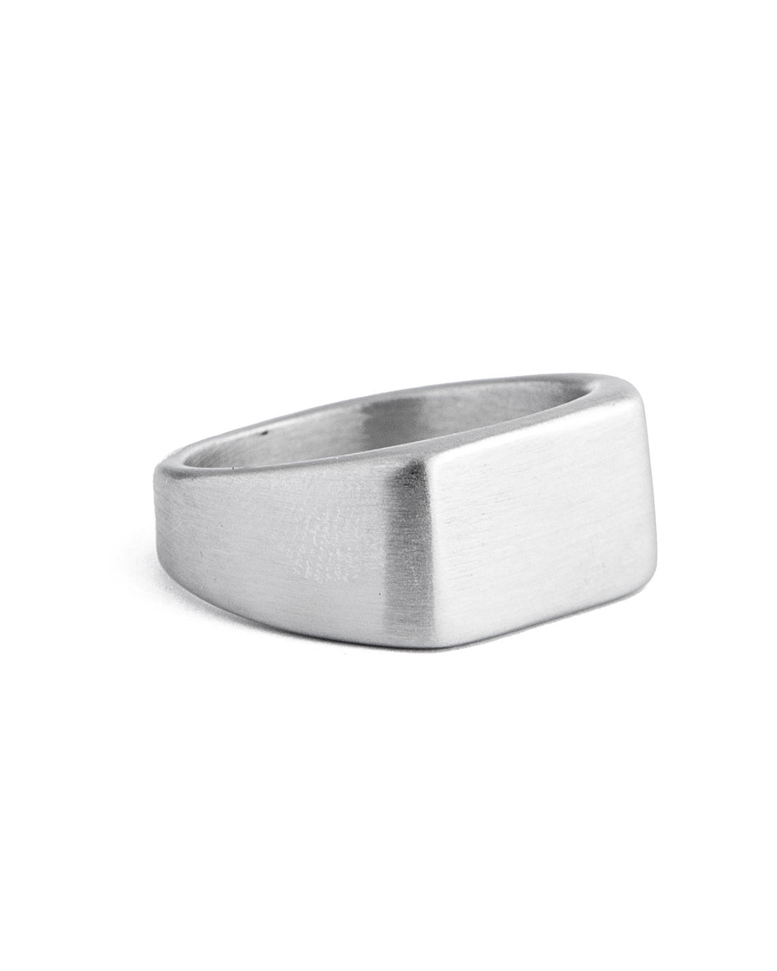Matte Steel Signet Ring