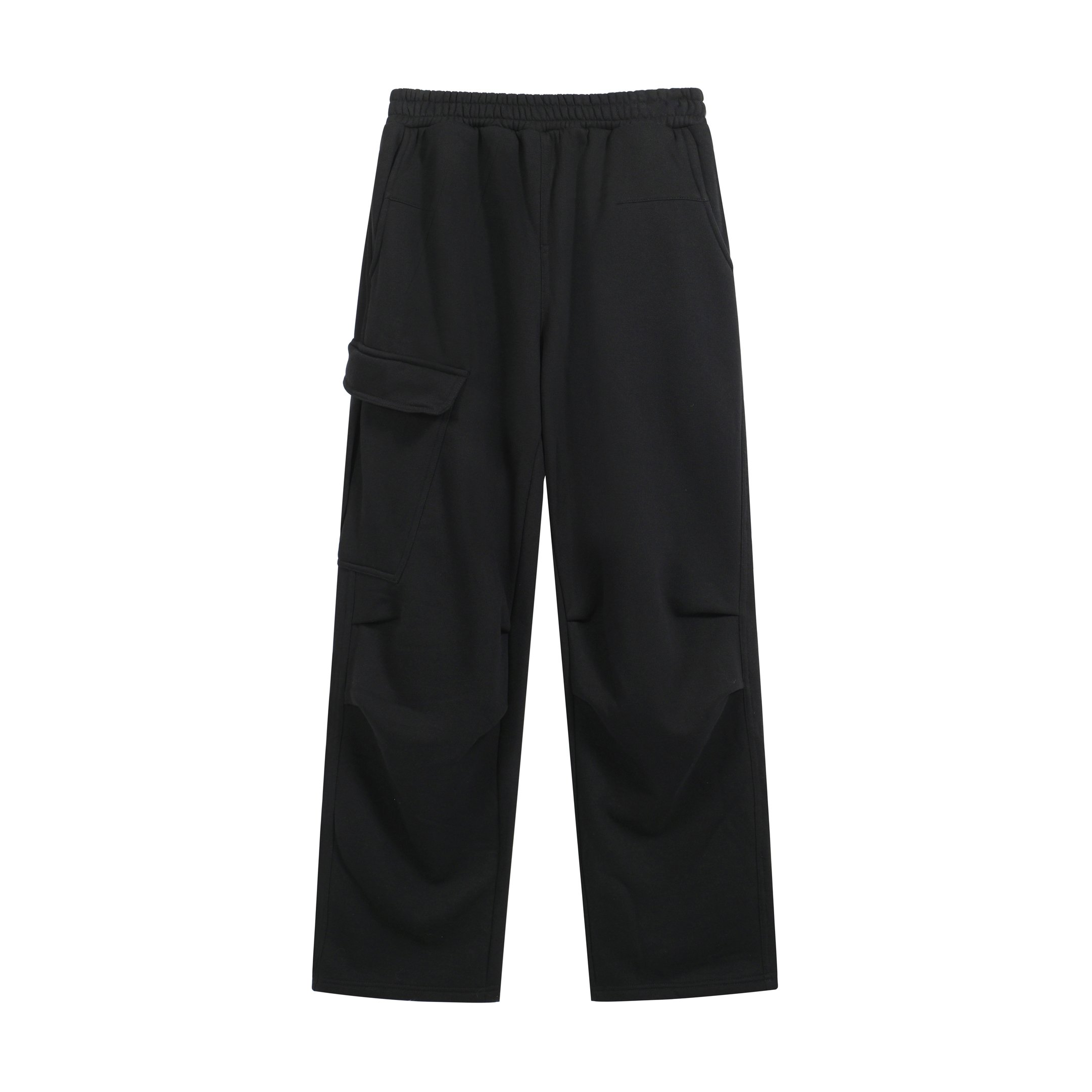FFW Wide-Leg Black Panel Cargo Sweatpants