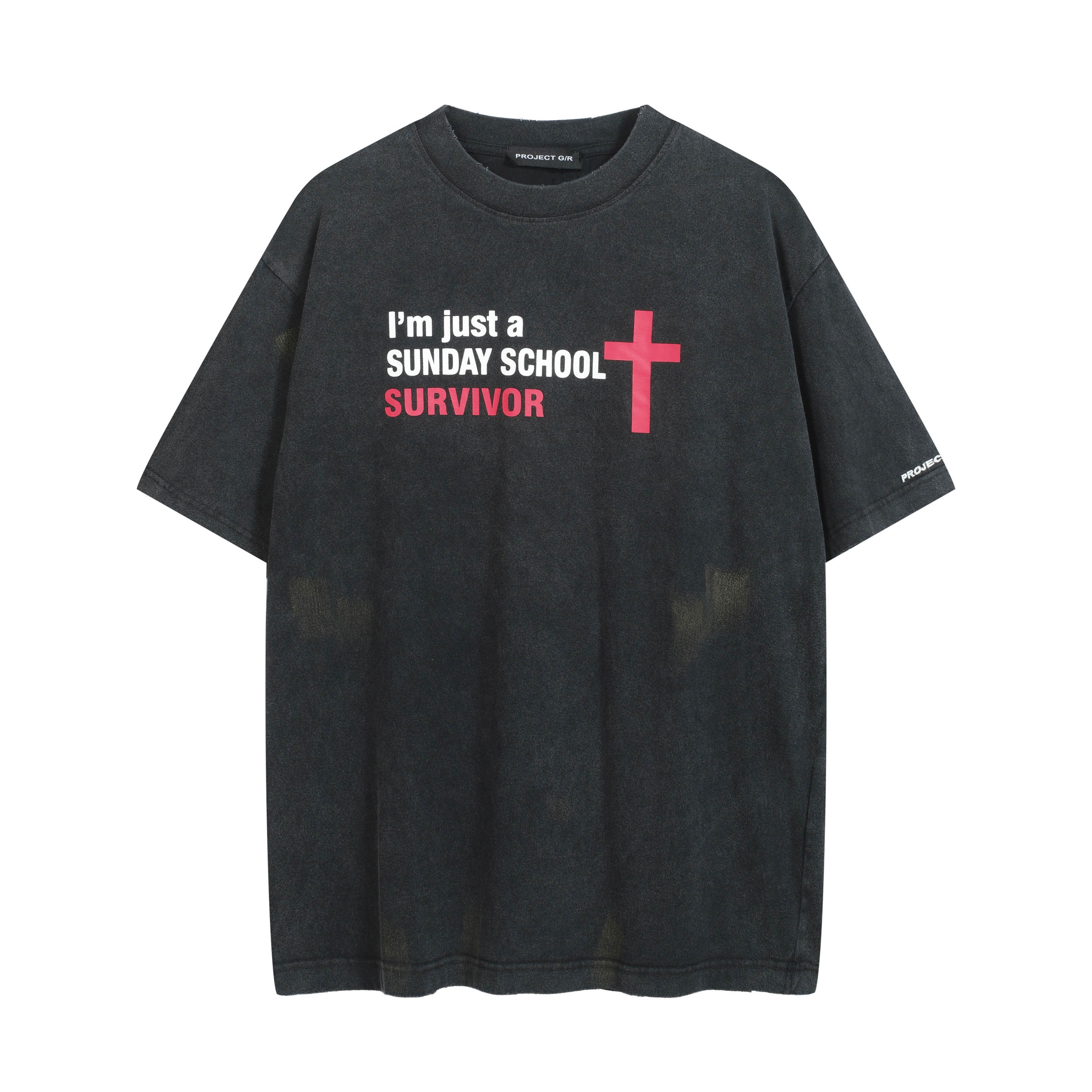 PROJECT G/R Red Unicorn Star Oversized Graphic T-Shirt