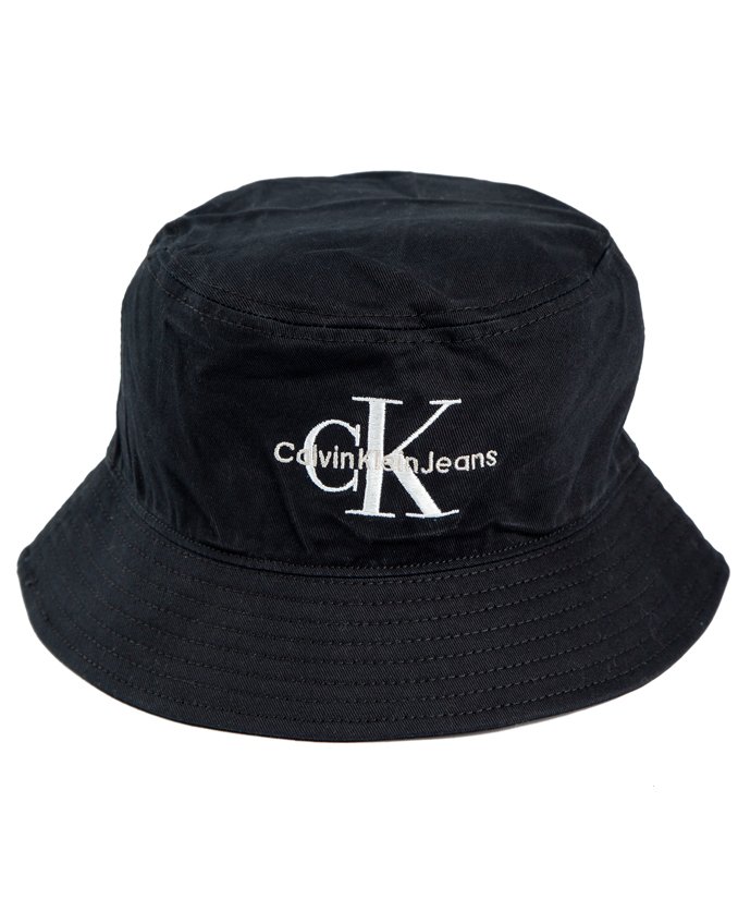 Calvin Klein Jeans Logo Bucket Hat, Black, White Logo, Unisex