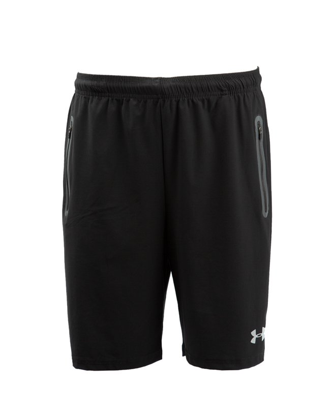 Under Armour Run Shorts: Black, 7 Inch, Zipper Pockets, Men's Gear