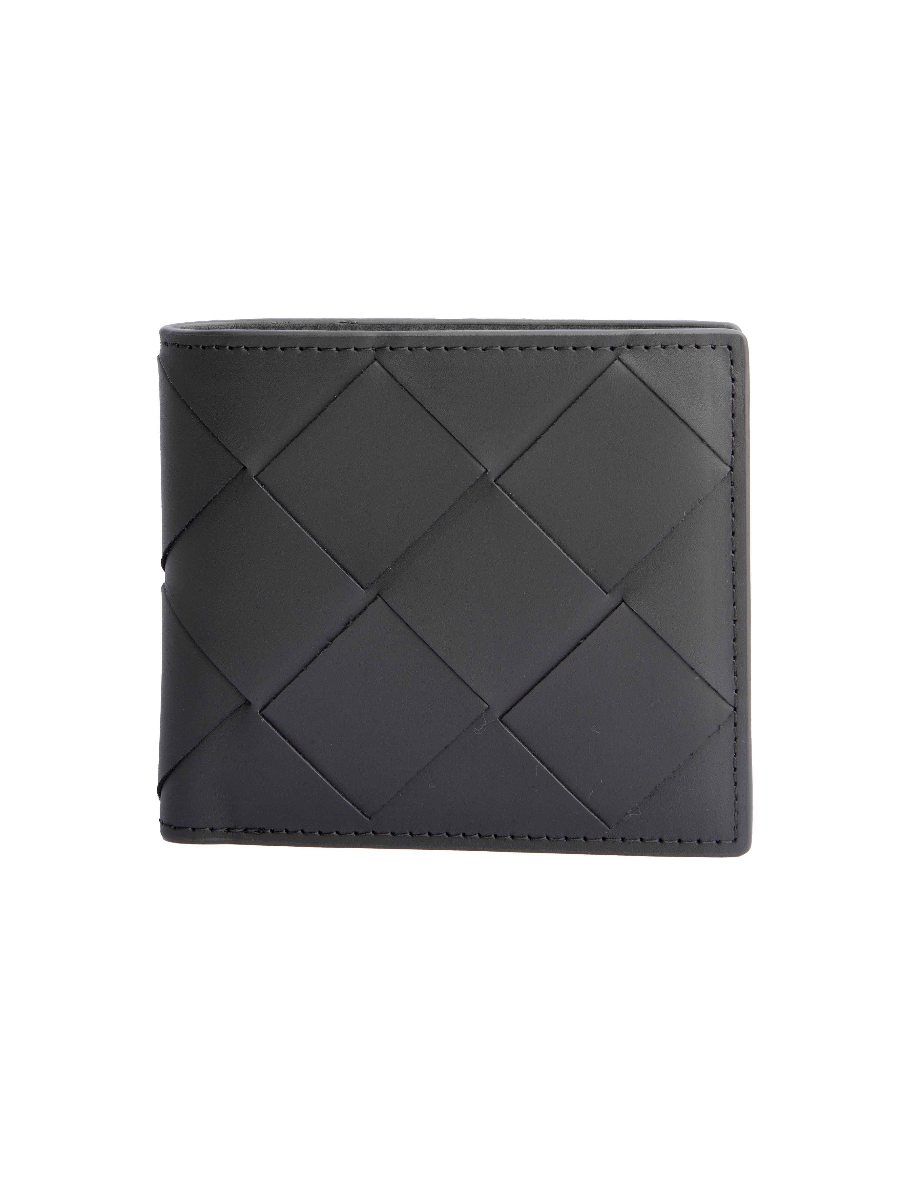 Bottega Veneta Black Intrecciato Leather Bifold Wallet