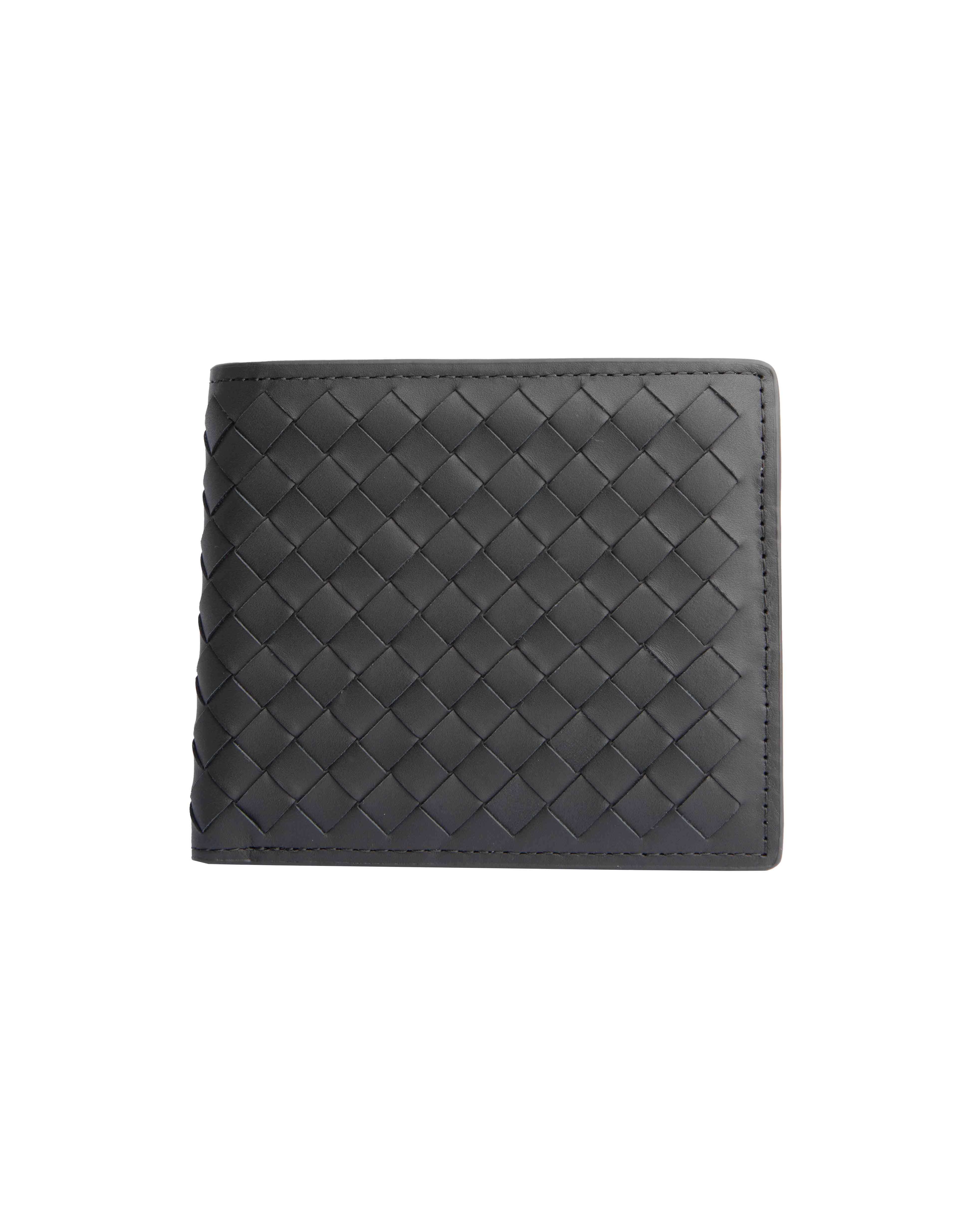 Bottega Veneta Black Intrecciato Leather Bifold Wallet