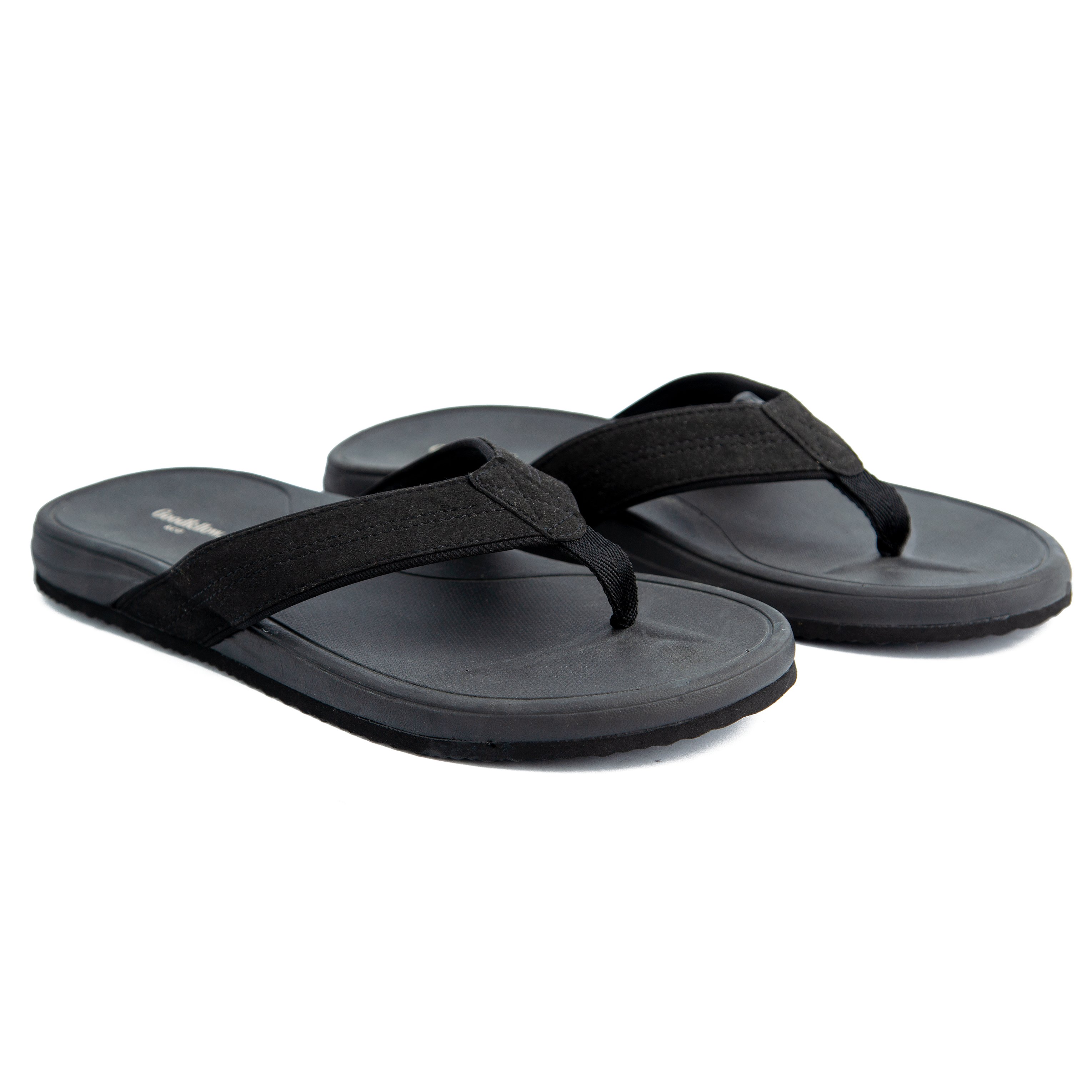 Unisex Classic Black Flip-Flops with Comfortable Cushioned Sole