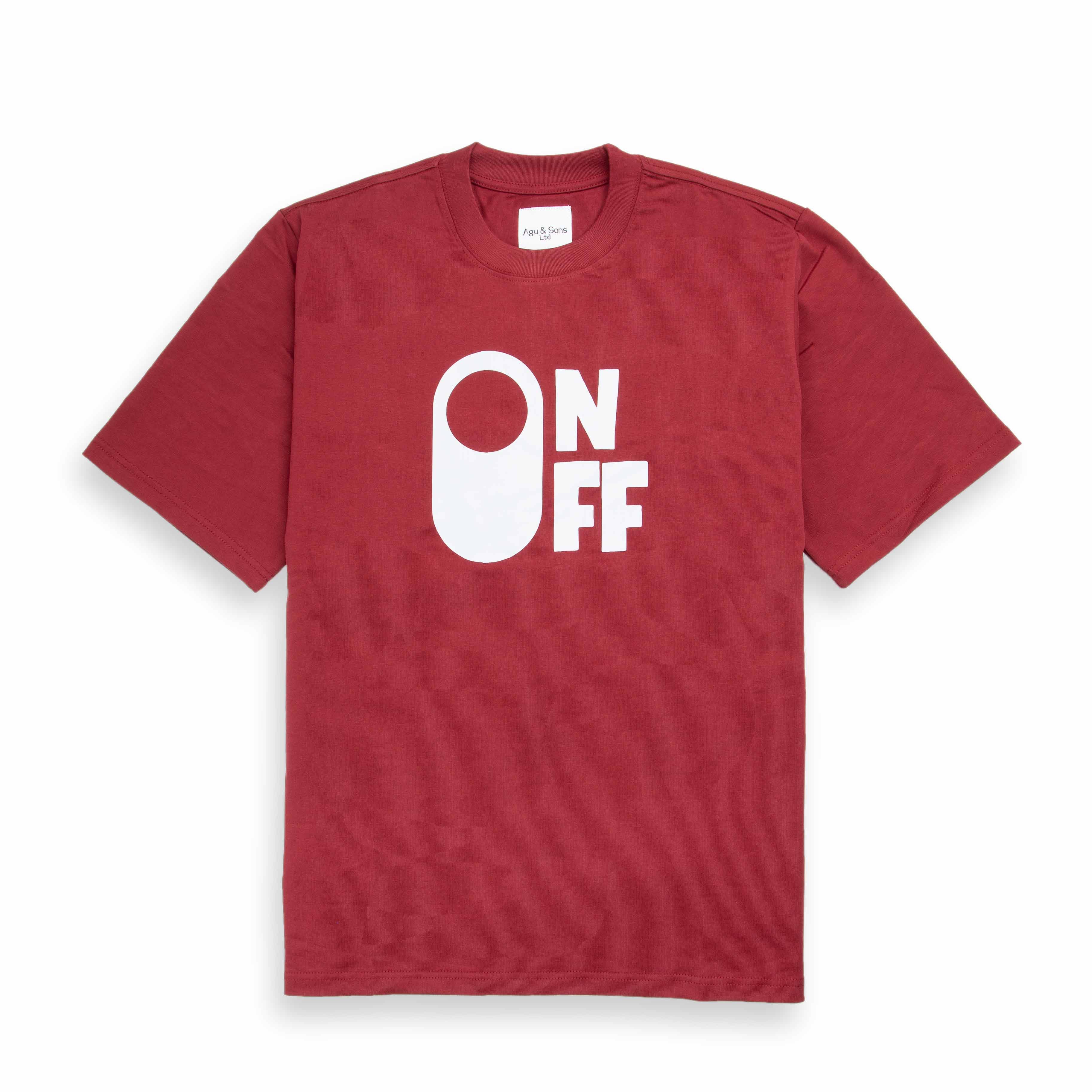 Agu & Sons Ltd Maroon On/Off Toggle T-Shirt
