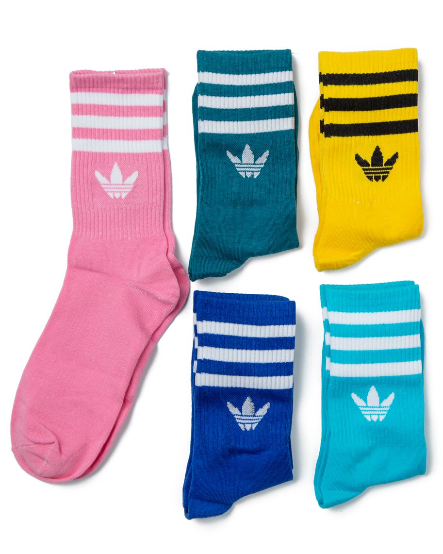 Adidas Originals Striped Crew Socks 5-Pack – Unisex & Stylish