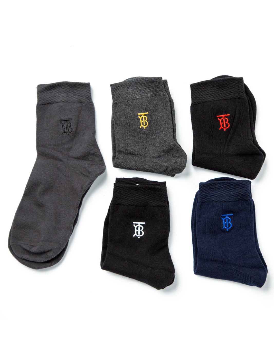 Burberry Embroidered Socks - 5 Pairs Gift Box | Luxury Unisex