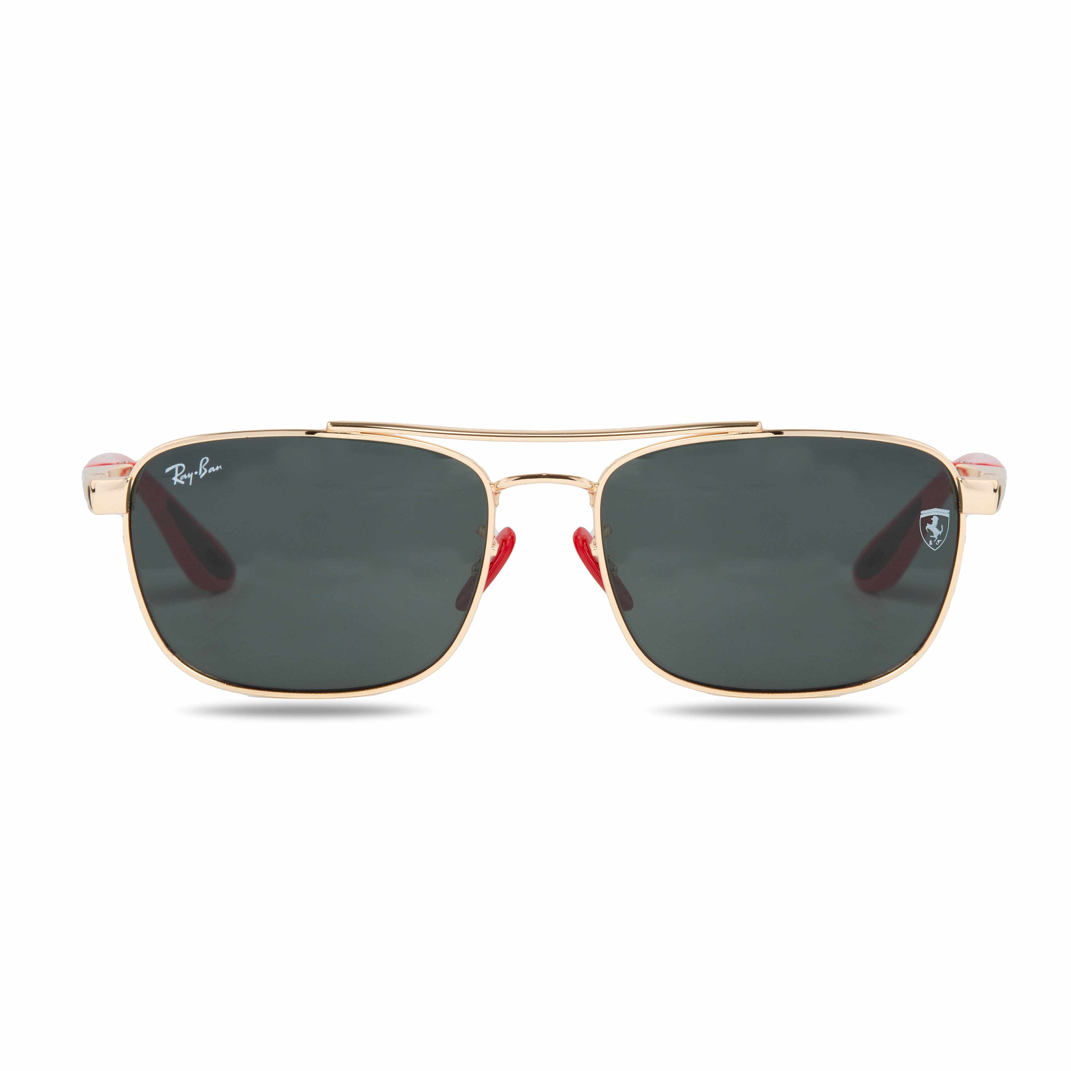 Ray-Ban Ferrari Square Aviator Sunglasses - Gold & Red