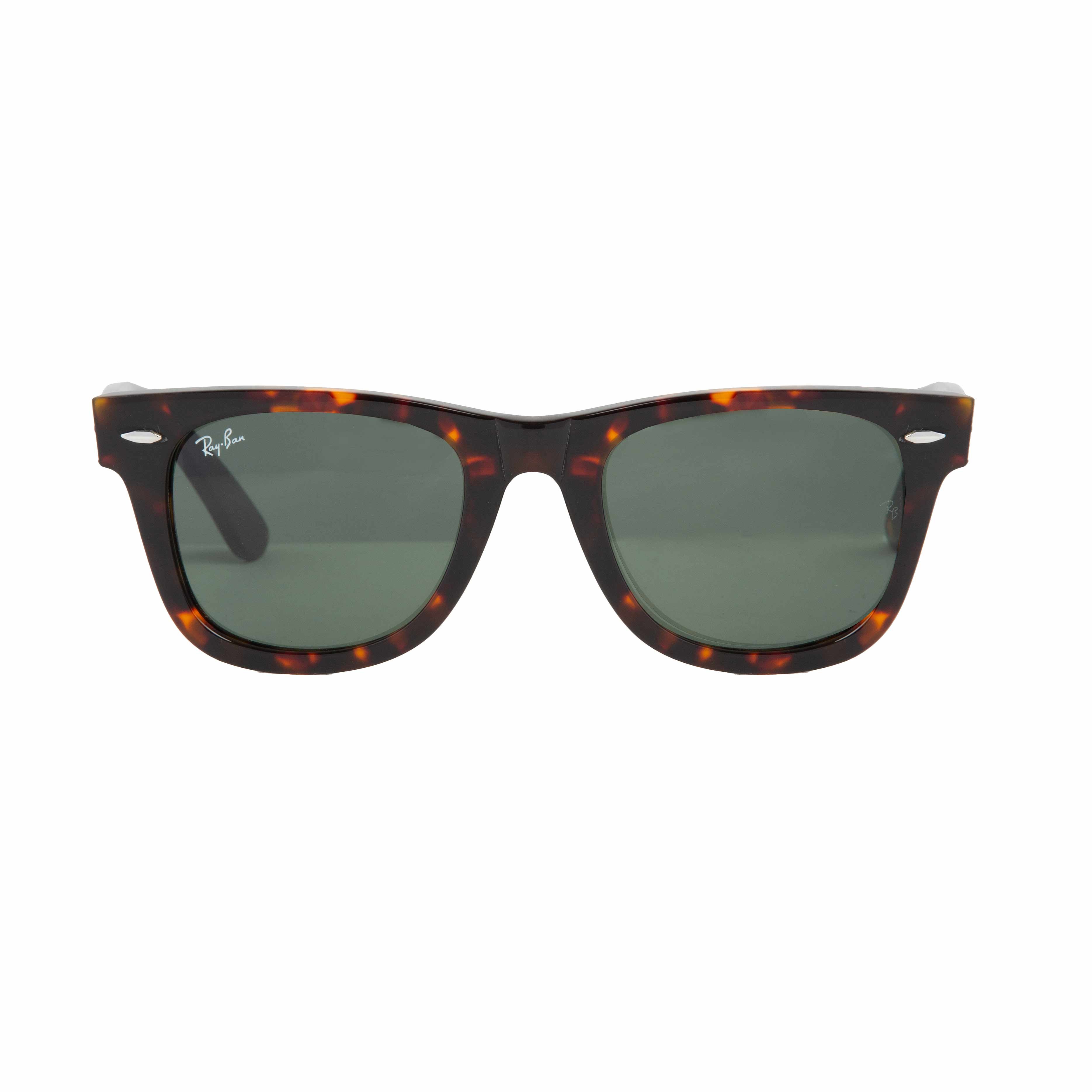  Ray-Ban Original Wayfarer Classic Sunglasses with Tortoiseshell Frame and G-15 Green Lenses, Iconic Unisex Design for Style and Protection.