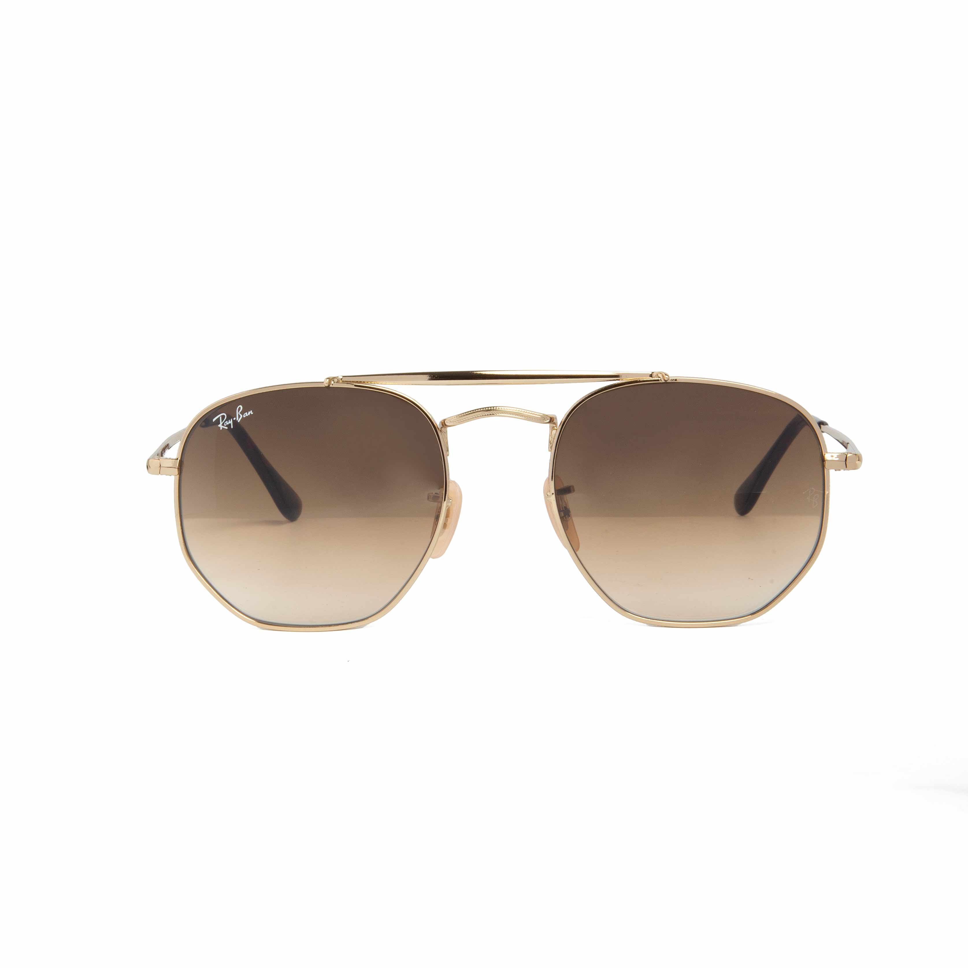  Ray-Ban Hexagonal Double Bridge Sunglasses - Gold & Brown
