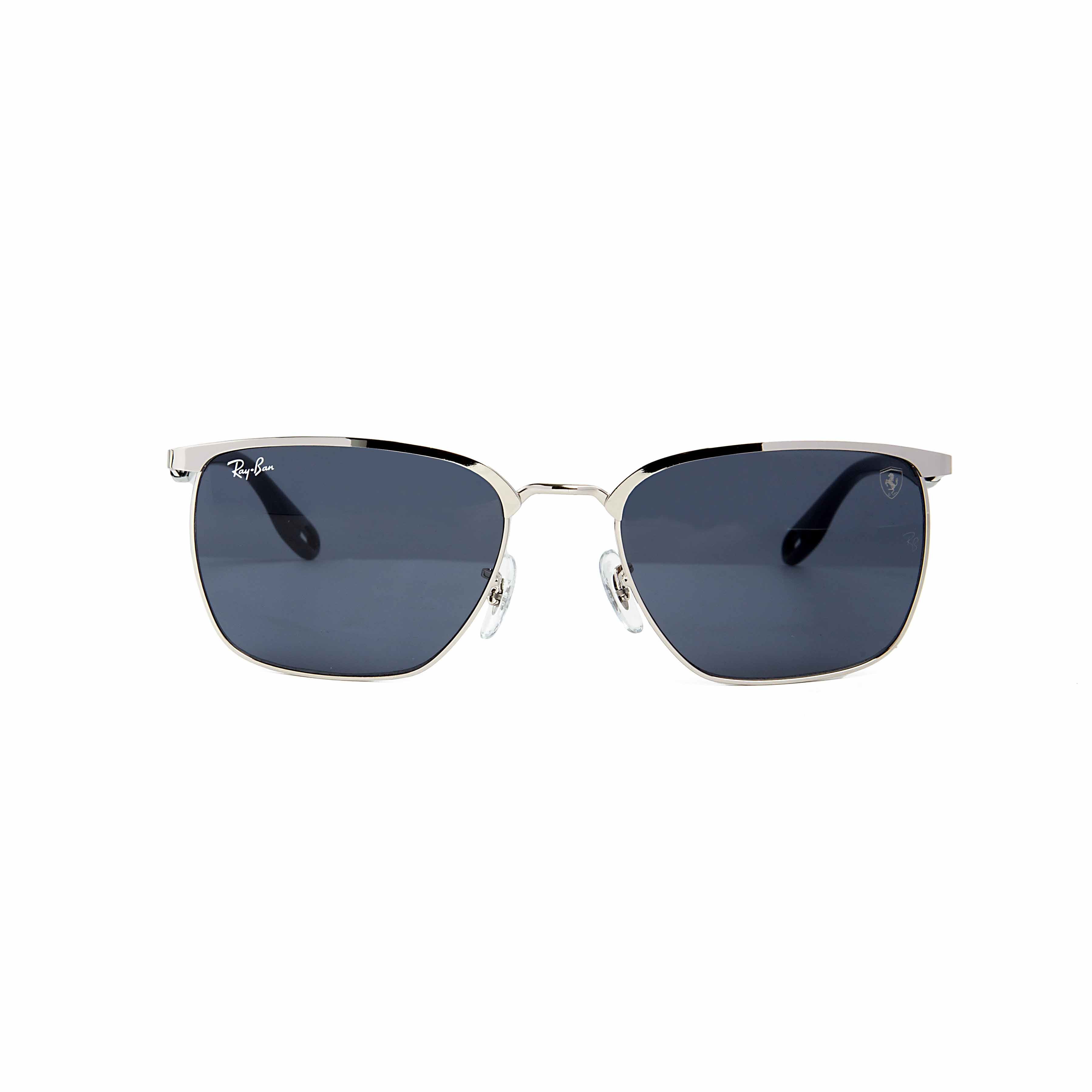 Ray-Ban Square Ferrari Collection Silver Frame Black Lens Sunglasses - Unisex"