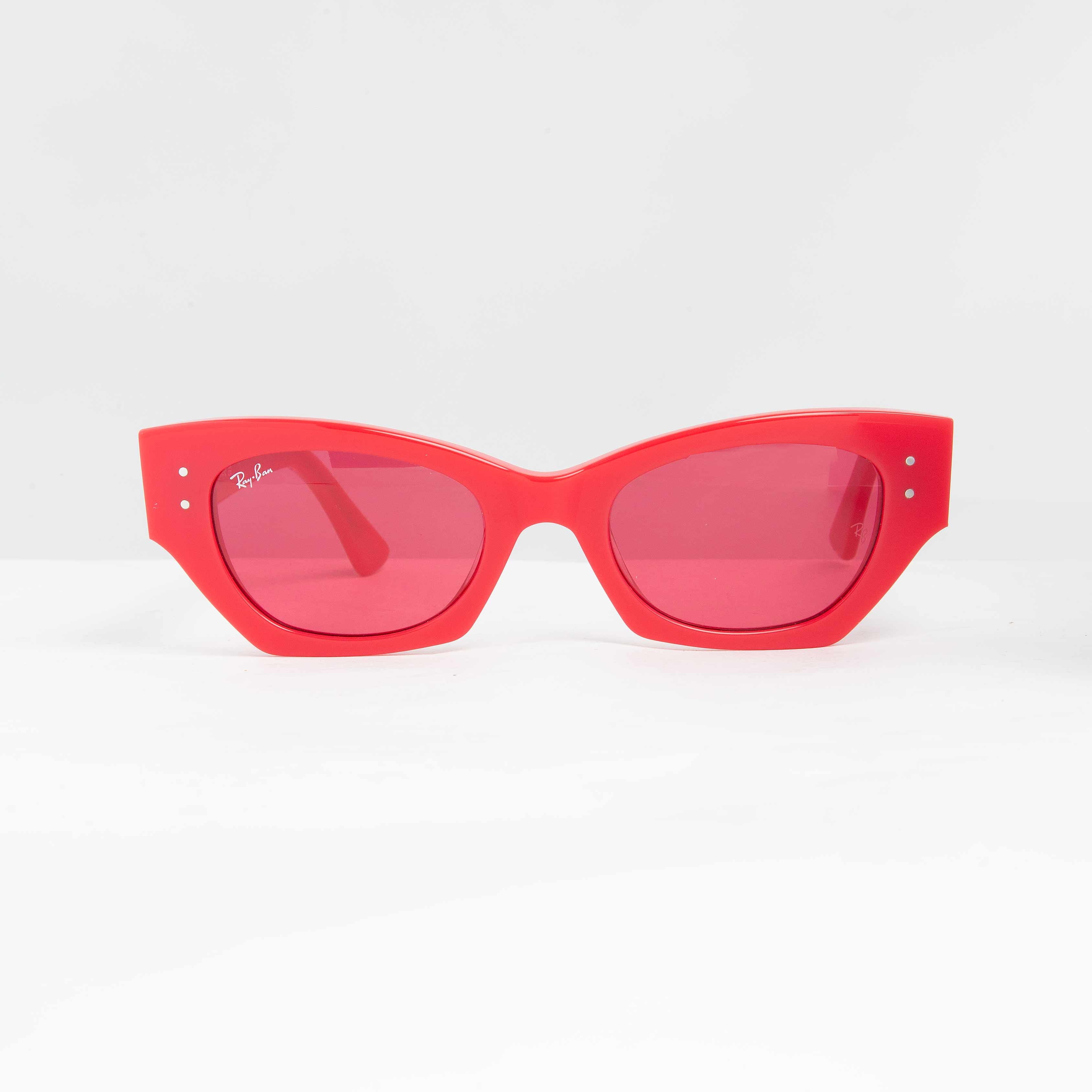 Ray-Ban red cat-eye sunglasses with red tinted lenses