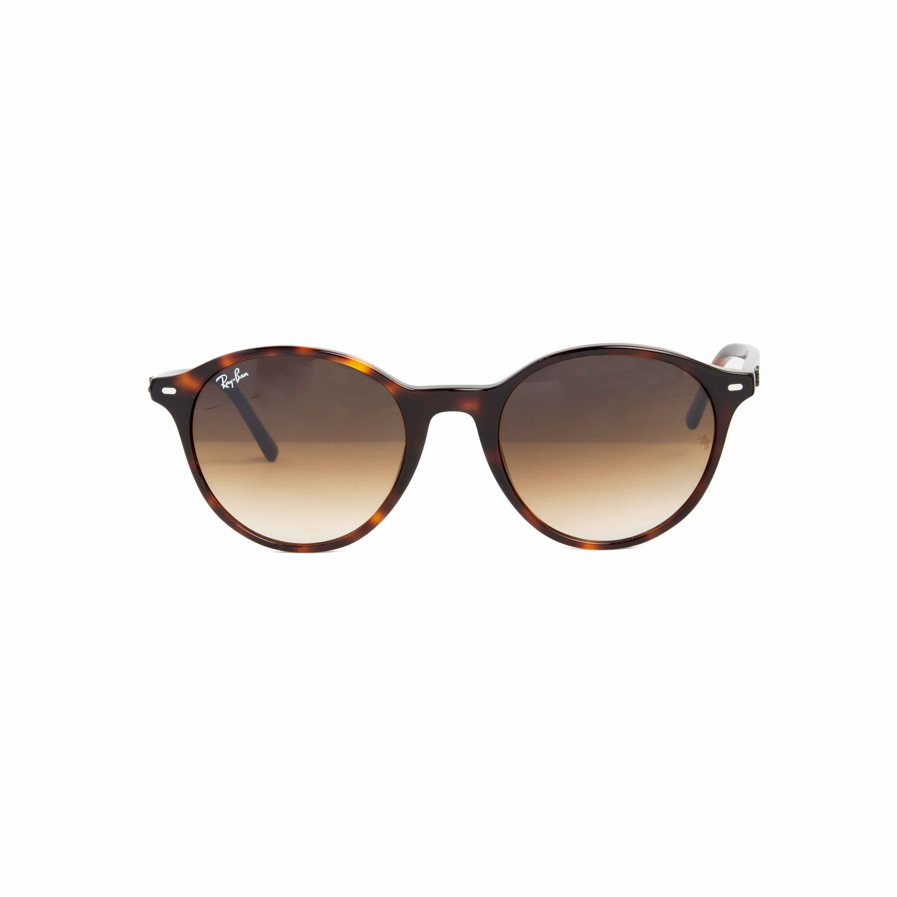 Ray-Ban Round Havana Frame Brown Gradient Lens Sunglasses - Unisex