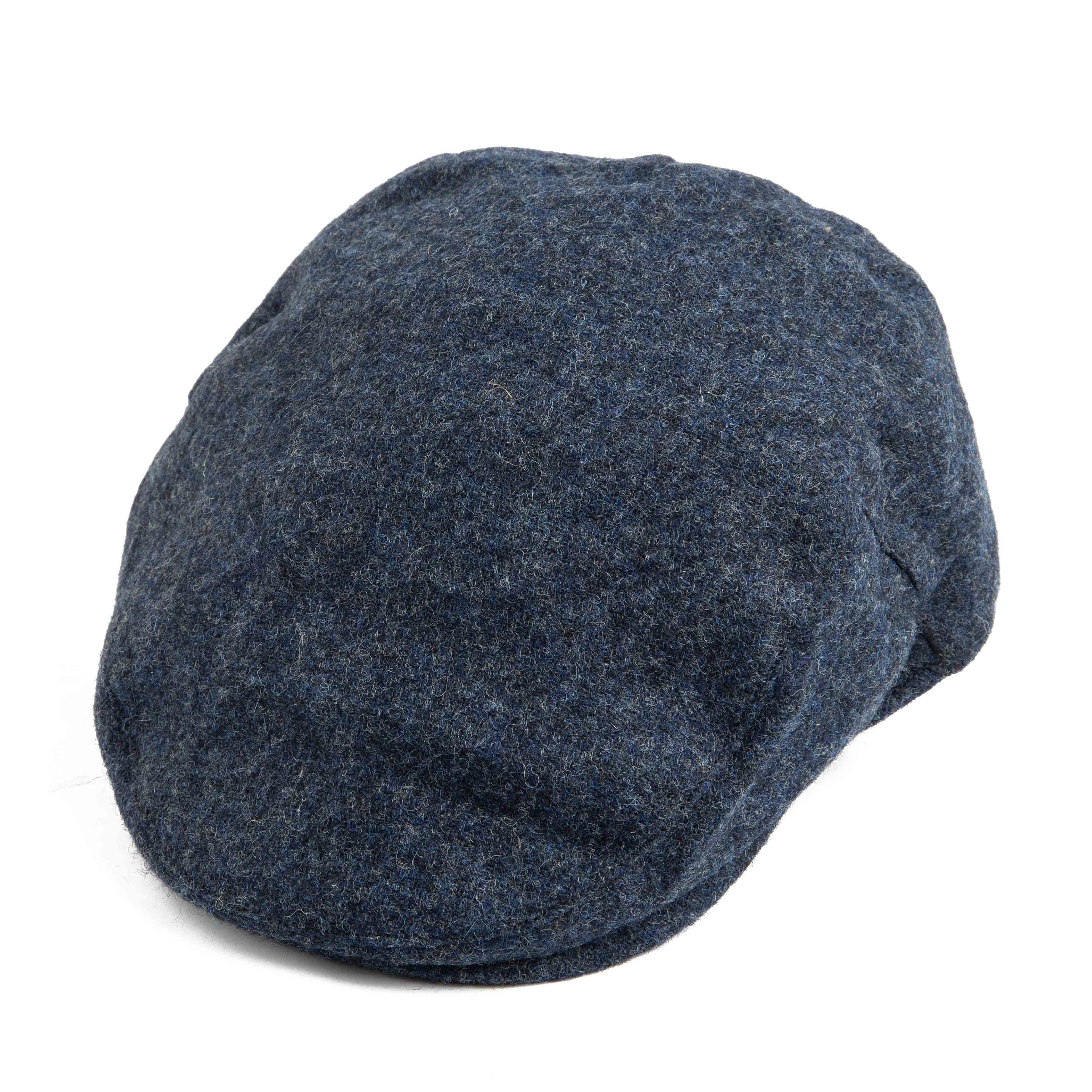 Blue Harris Tweed Flat Cap - Authentic Scottish Style