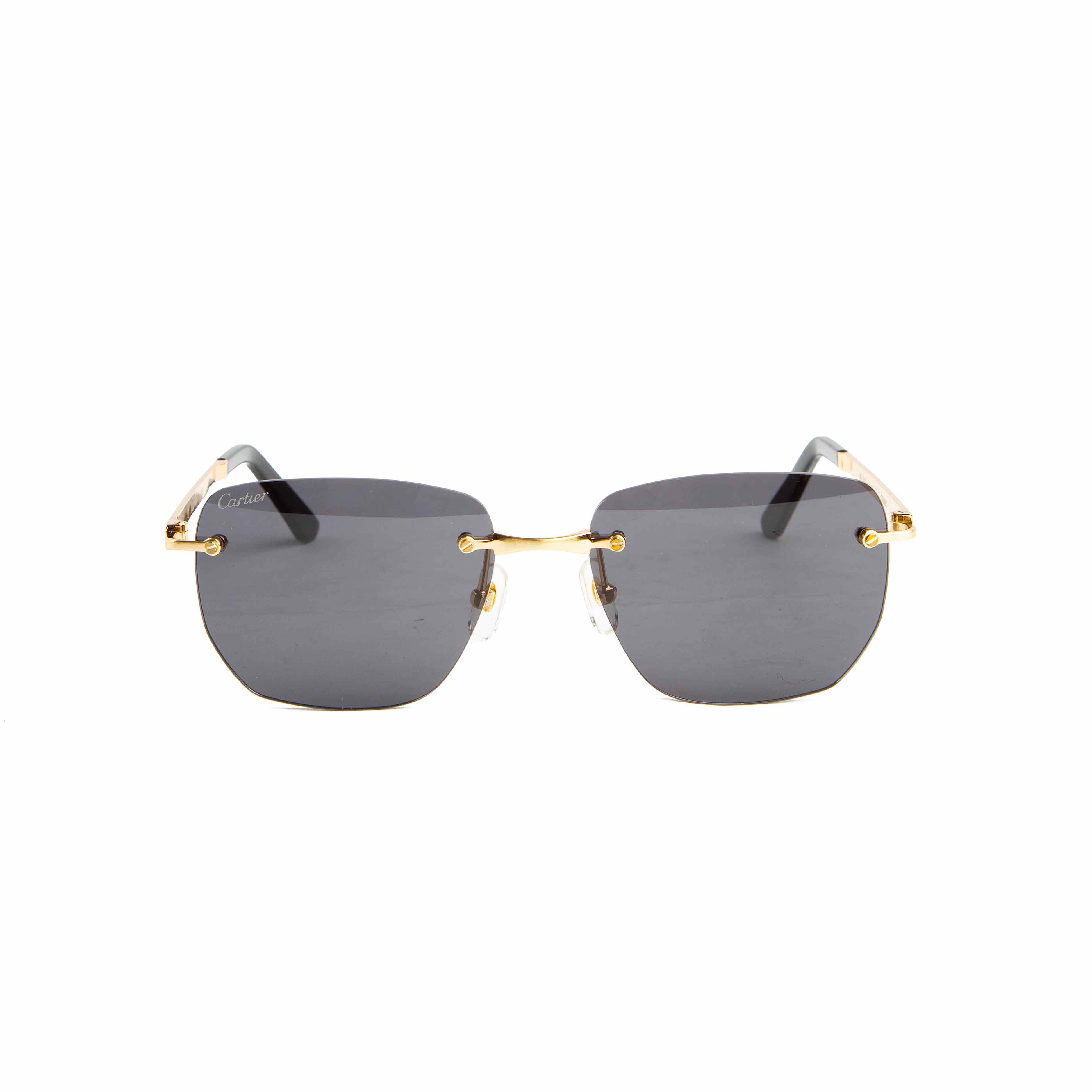  Cartier CT0498S Gold Rimless Sunglasses - Luxury Eyewear 