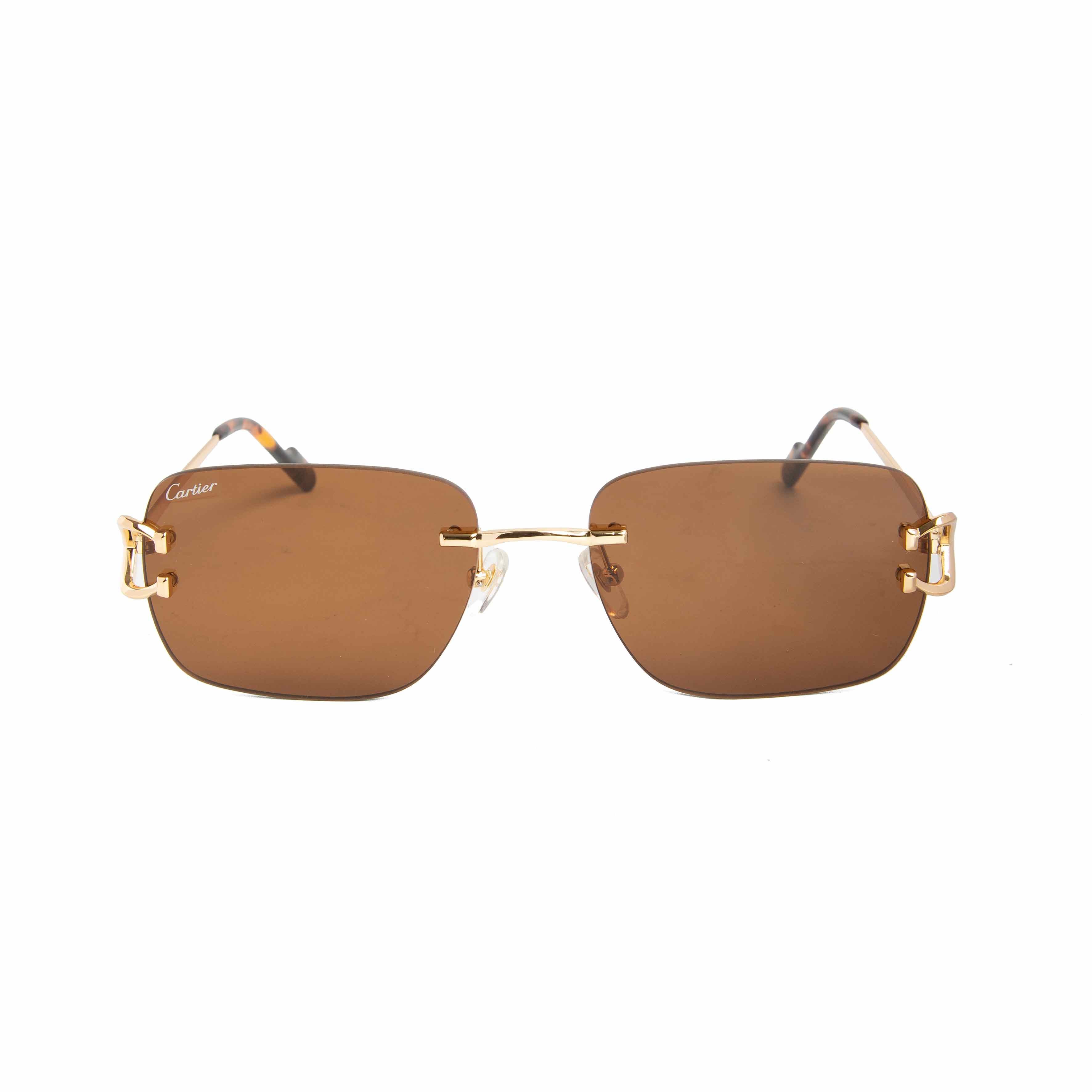 Cartier C Décor CT0468S Gold Rimless Sunglasses
