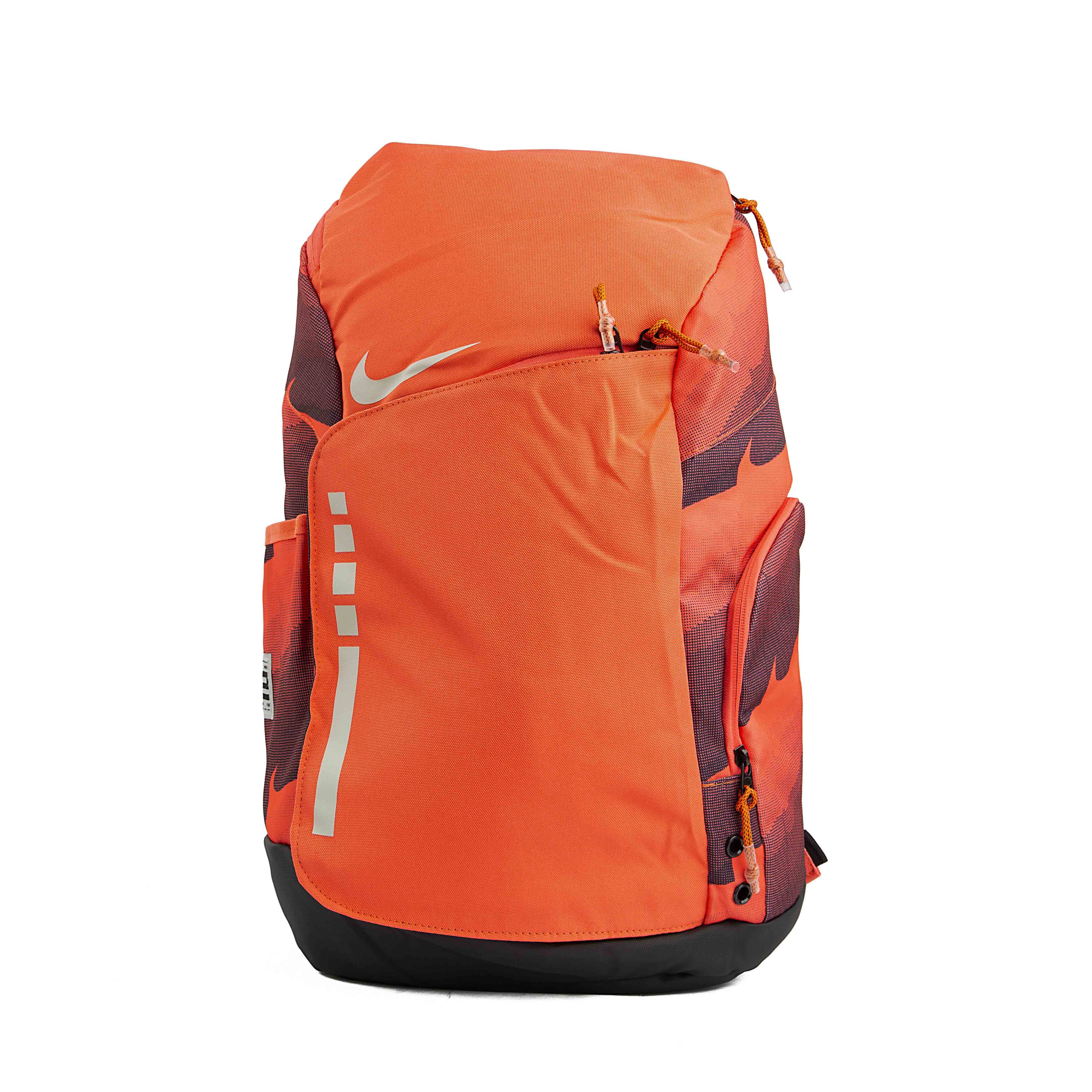 Shop the Nike Elite Pro basketball backpack in orange. Features a durable design, multiple compartments, and a shoe pocket. Perfect for athletes.