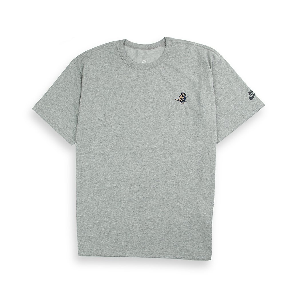 Nike Grey Embroidered Logo T-Shirt - Premium Cotton Comfort