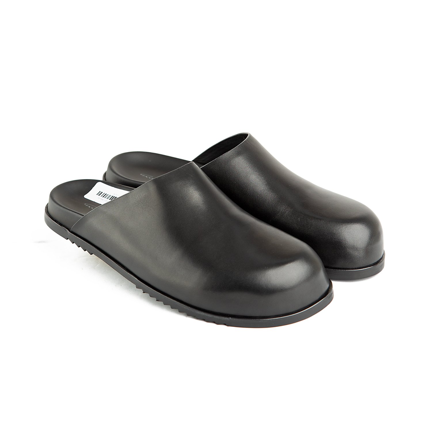 Rick Owens Granola Leather Mules - Black Designer Slip-ons